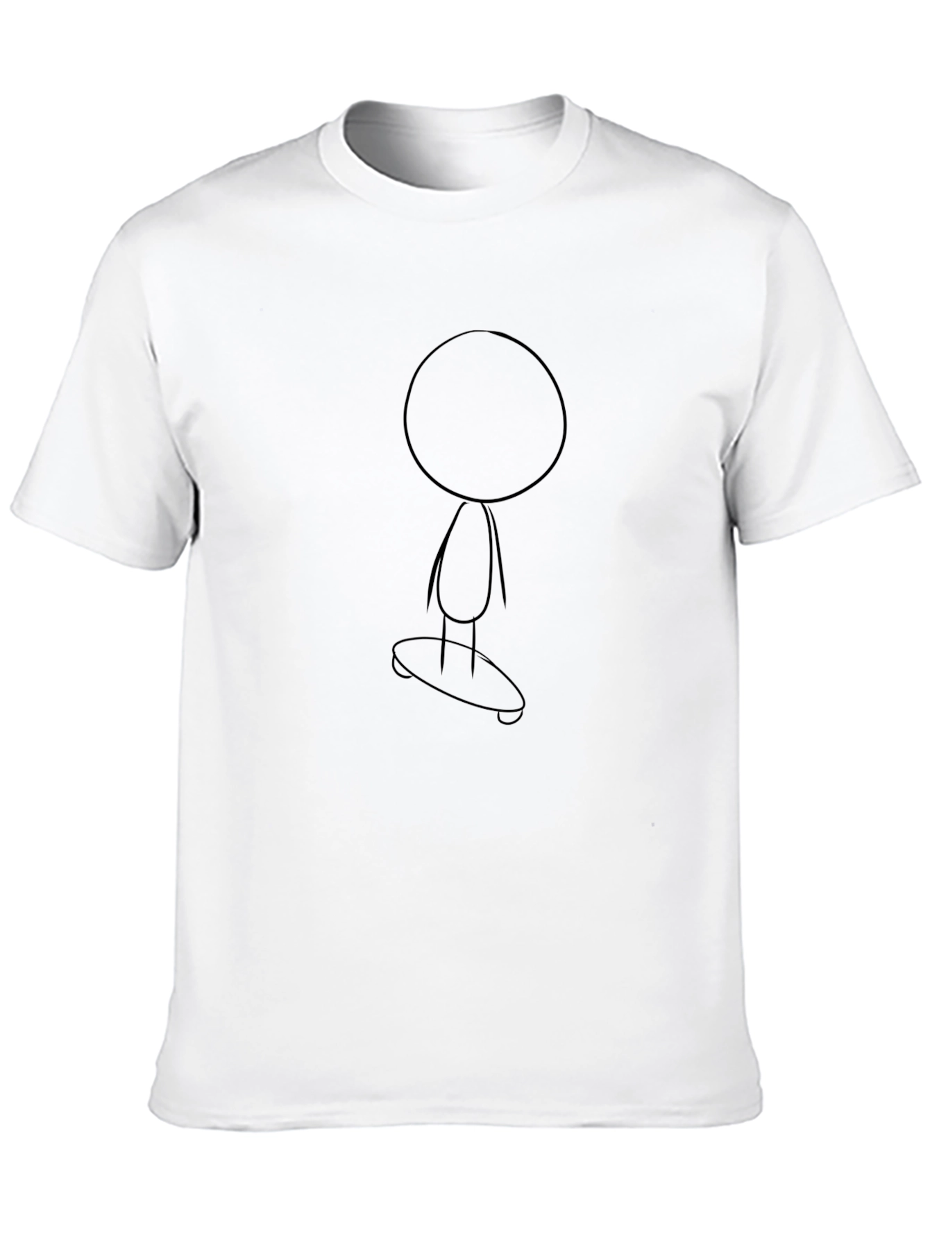 Skateboarding Stick Figure Black Tee