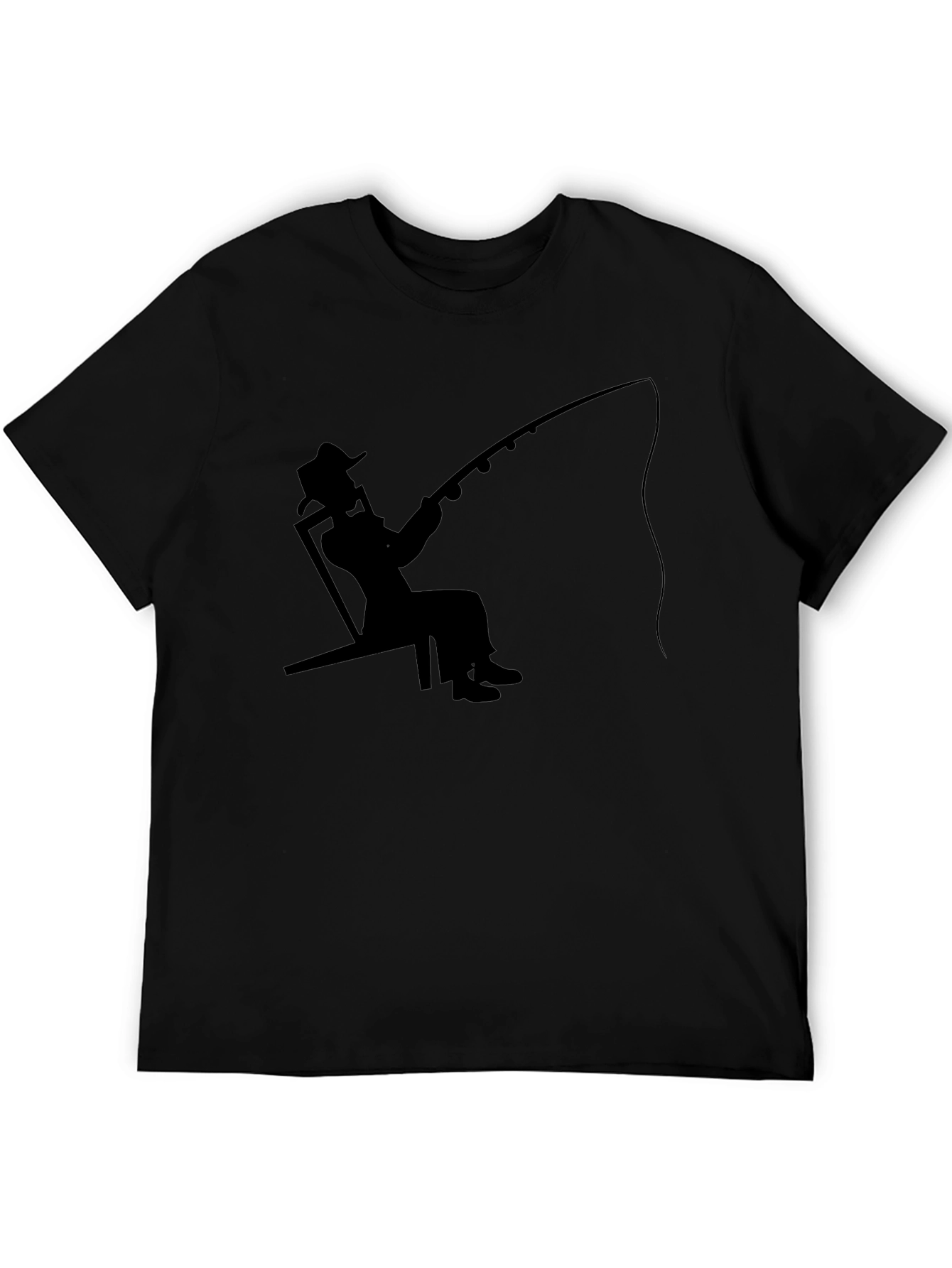 Fisherman Silhouette Graphic Tee - Relaxed Style
