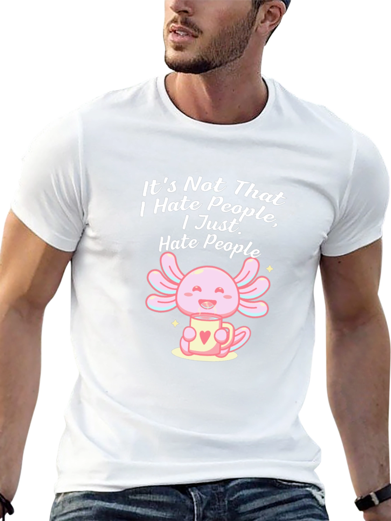 Funny Axolotl Hate People T-Shirt