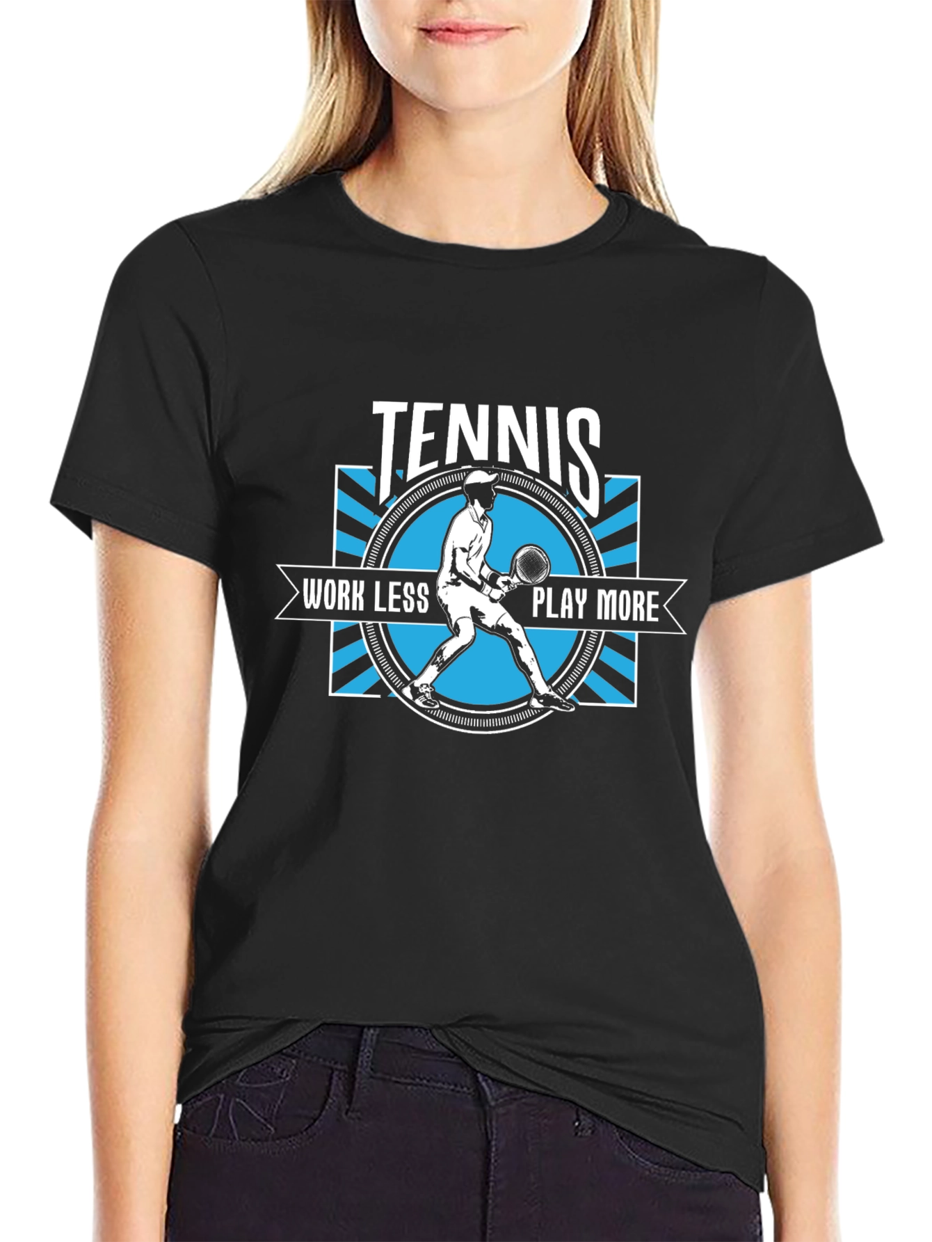 Tennis Work Less Play More Graphic T-Shirt