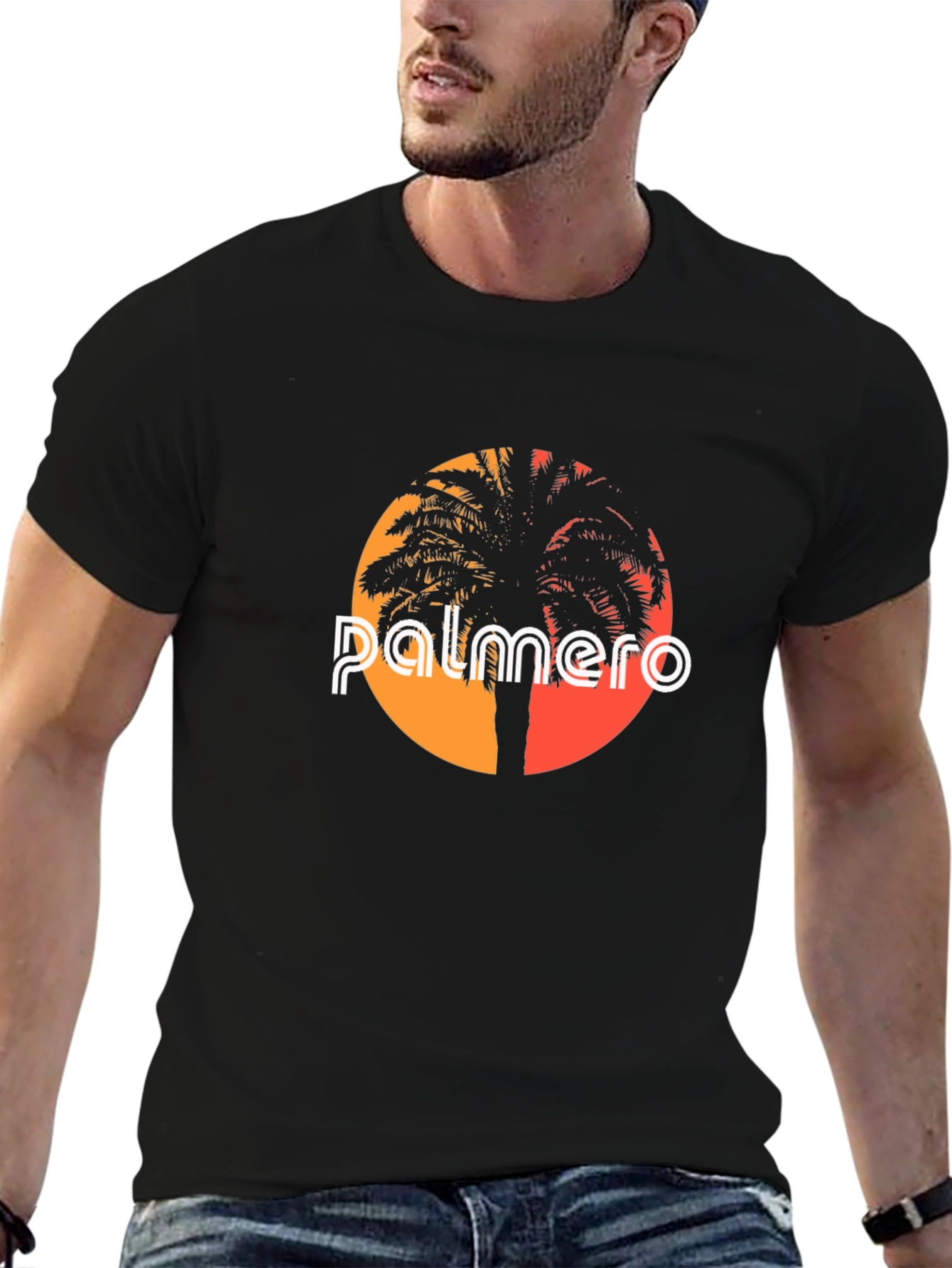 Palmero Graphic Tee - Sunset Palm Tree Shirt