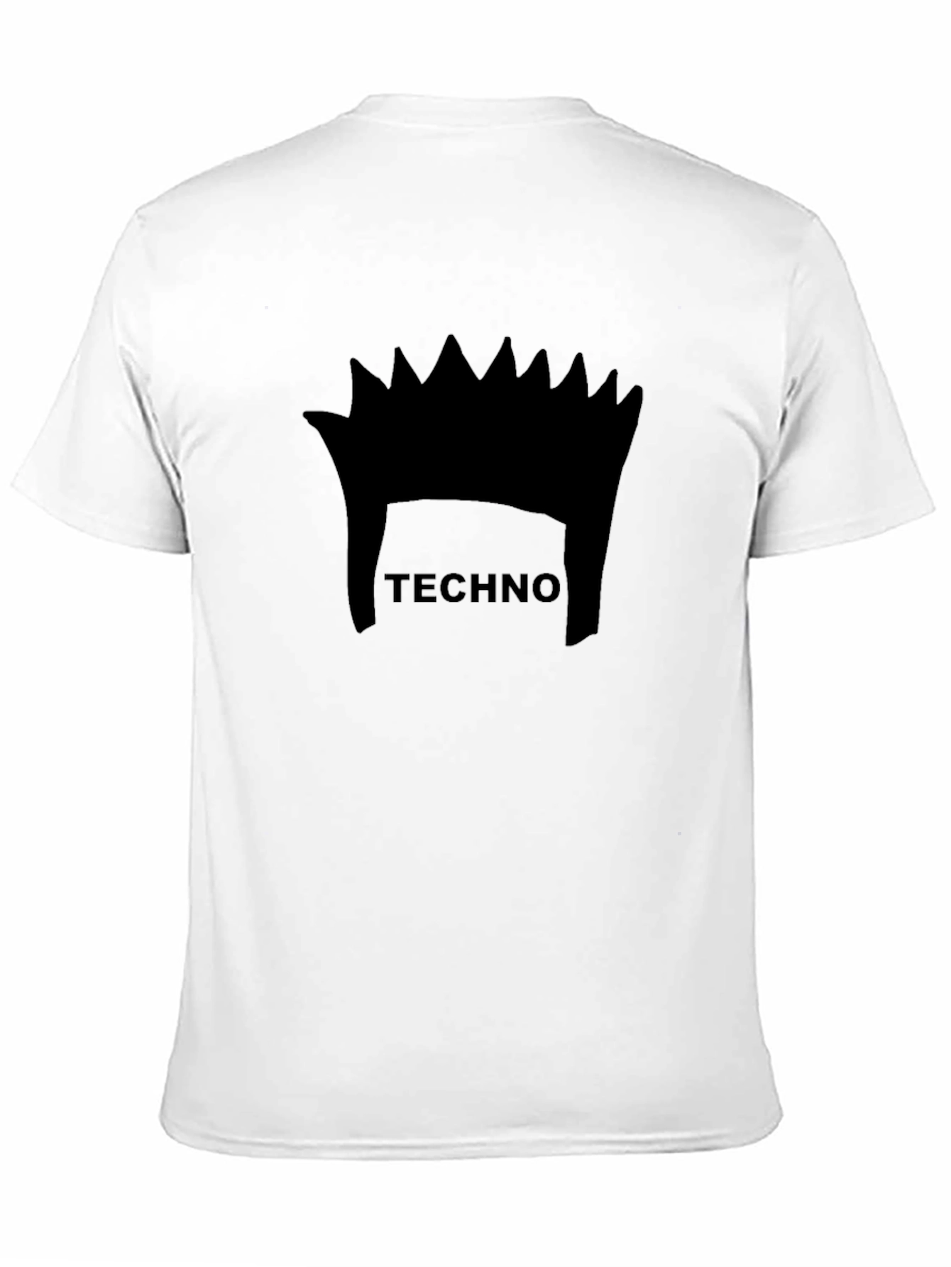 Techno Music Crown Graphic Black T-Shirt