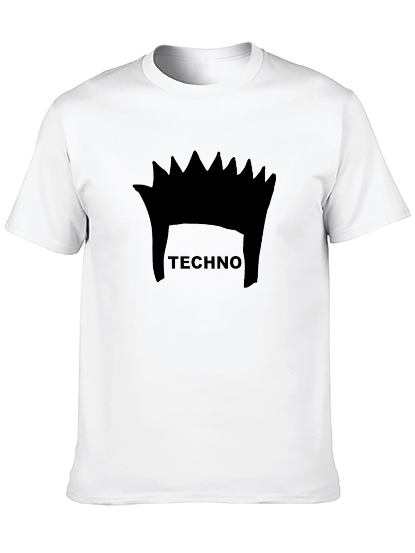 Techno Music Crown Graphic Black T-Shirt