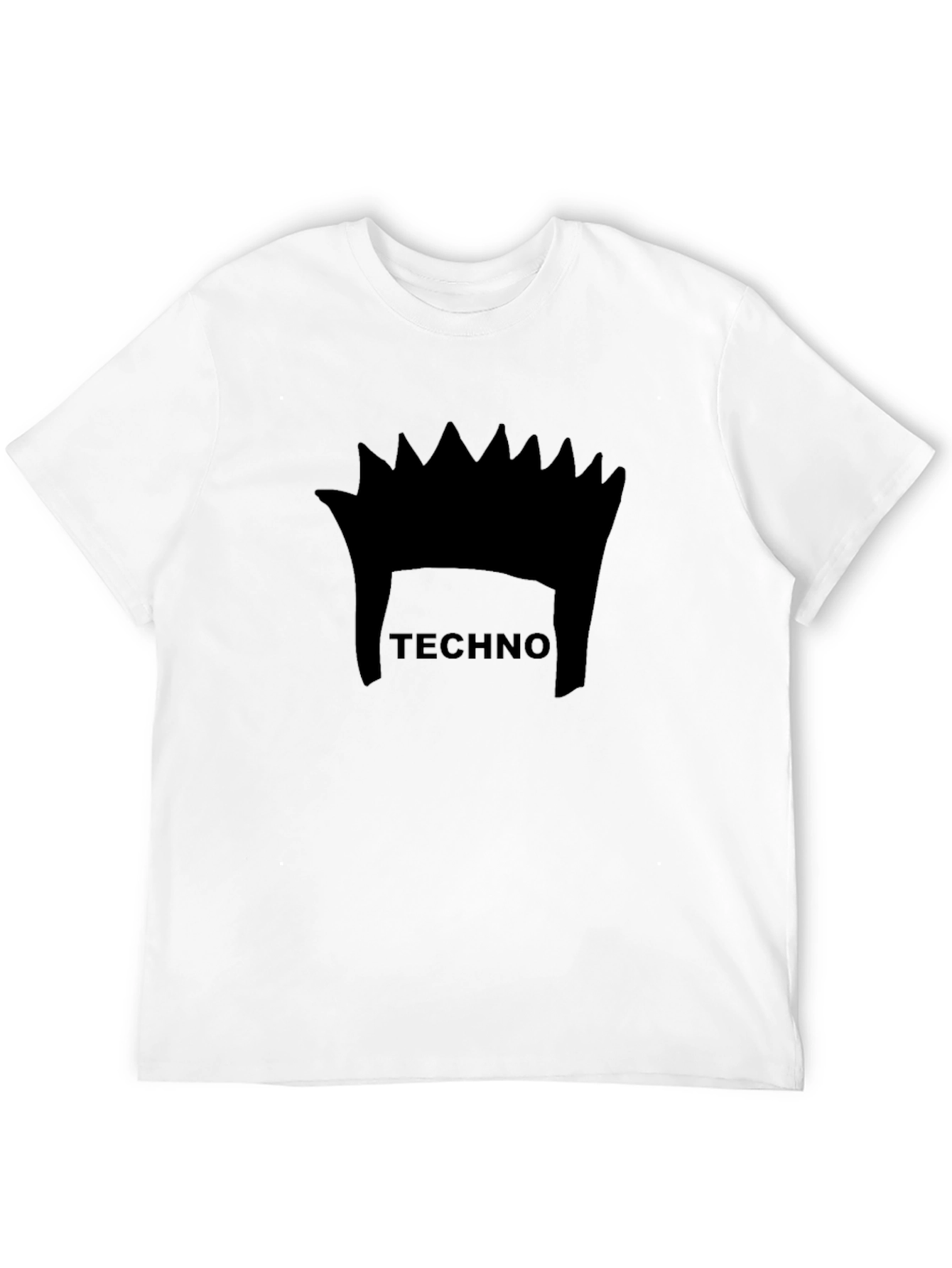 Techno Music Crown Graphic Black T-Shirt