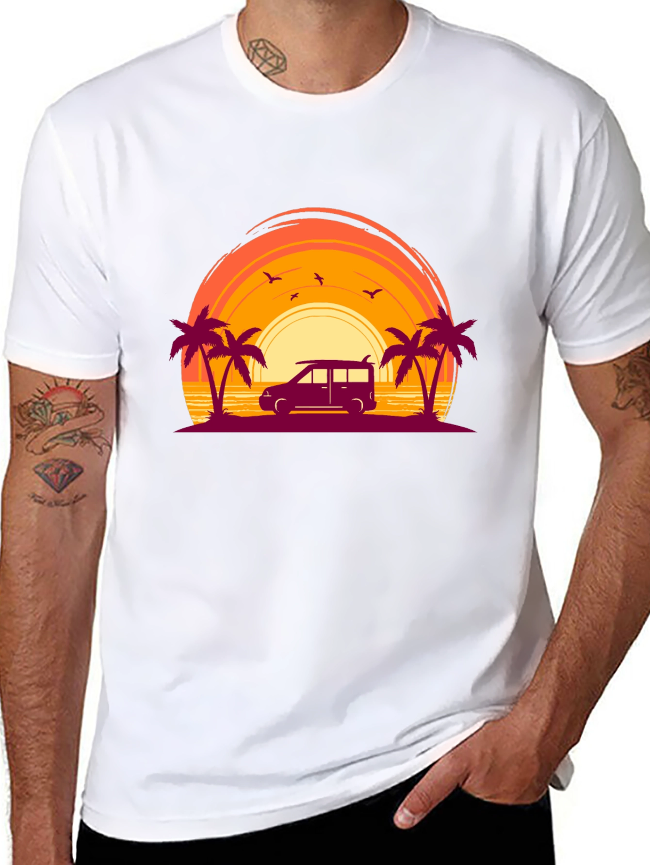 Sunset Beach Van Graphic Tee