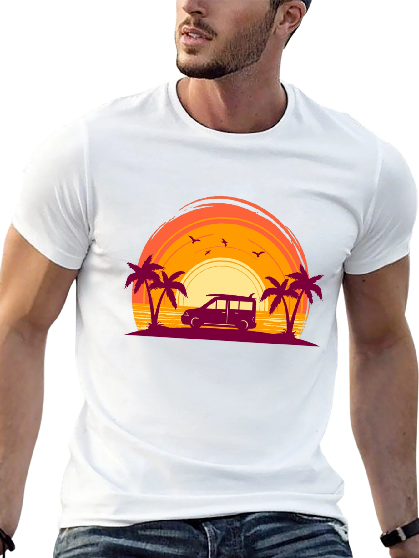 Sunset Beach Van Graphic Tee