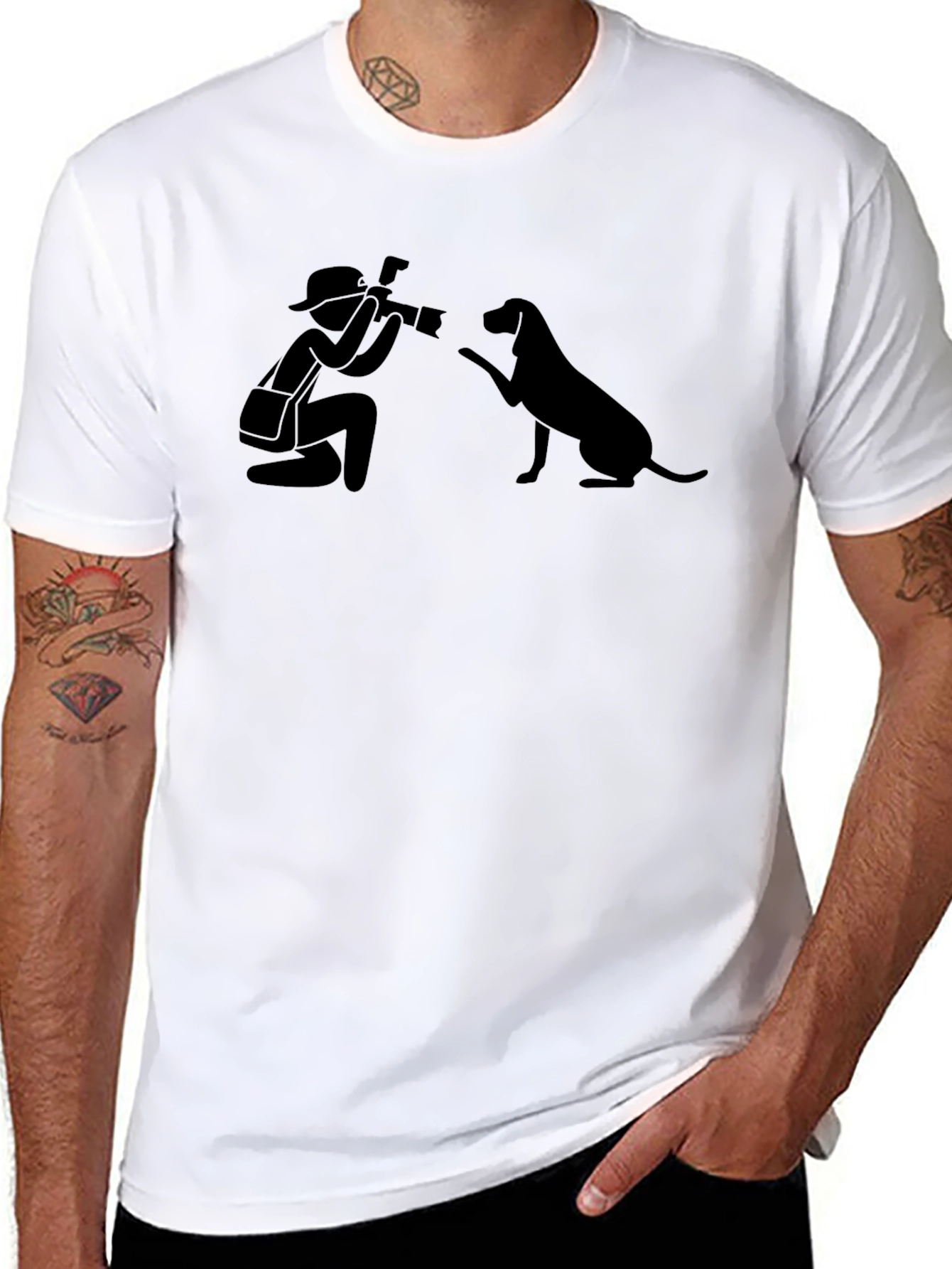 Photographer & Dog Graphic T-Shirt - Unisex
