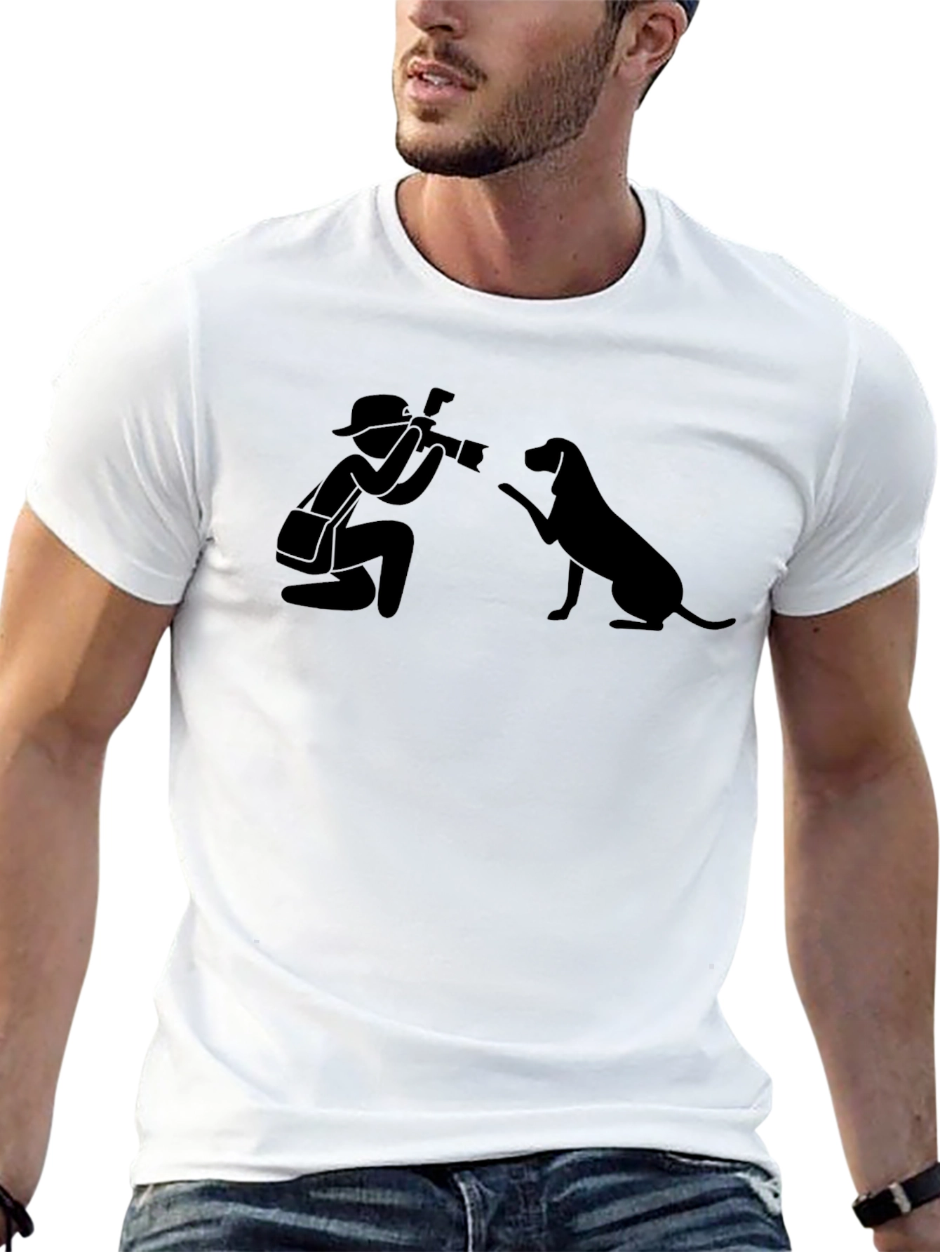 Photographer & Dog Graphic T-Shirt - Unisex