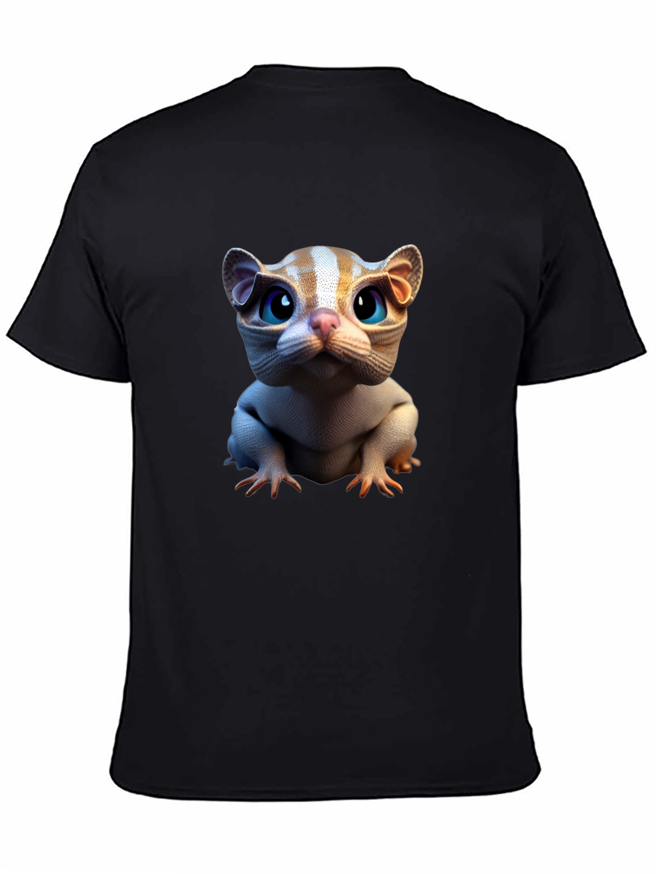 Cat Creature Graphic Tee - Black Short Sleeve