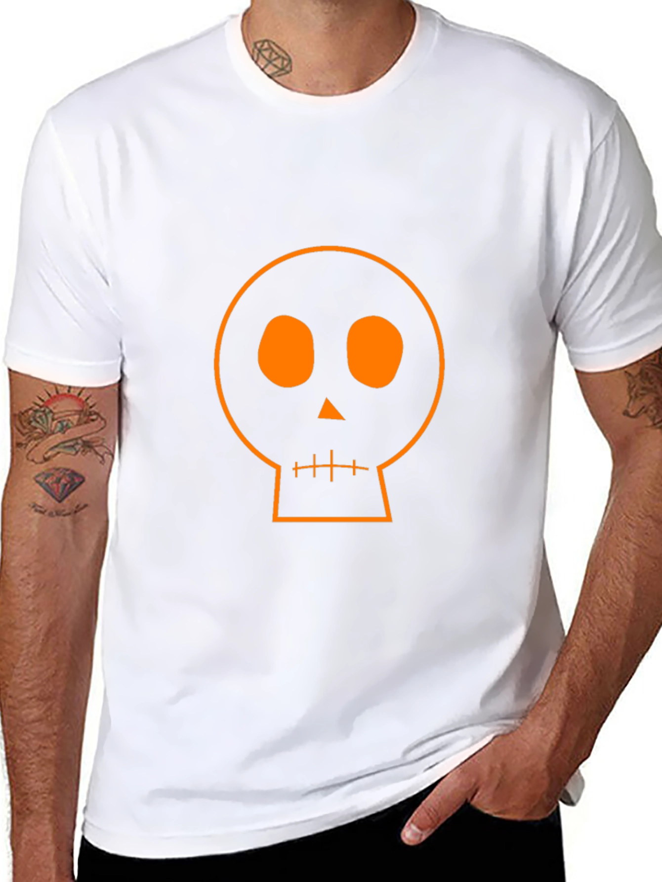 Halloween Skull Graphic Black T-Shirt