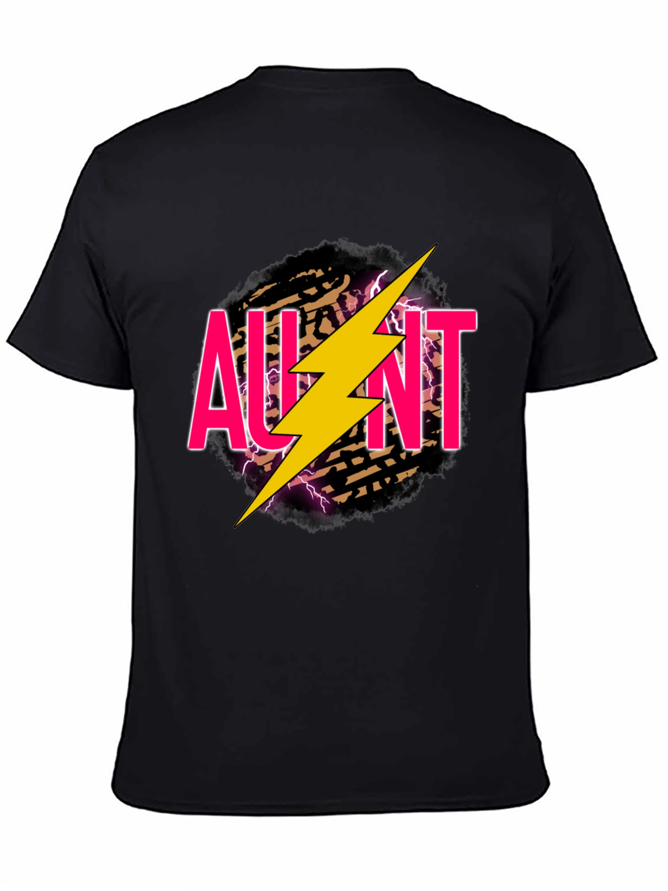 Aunt Lightning Bolt Graphic Tee - Black