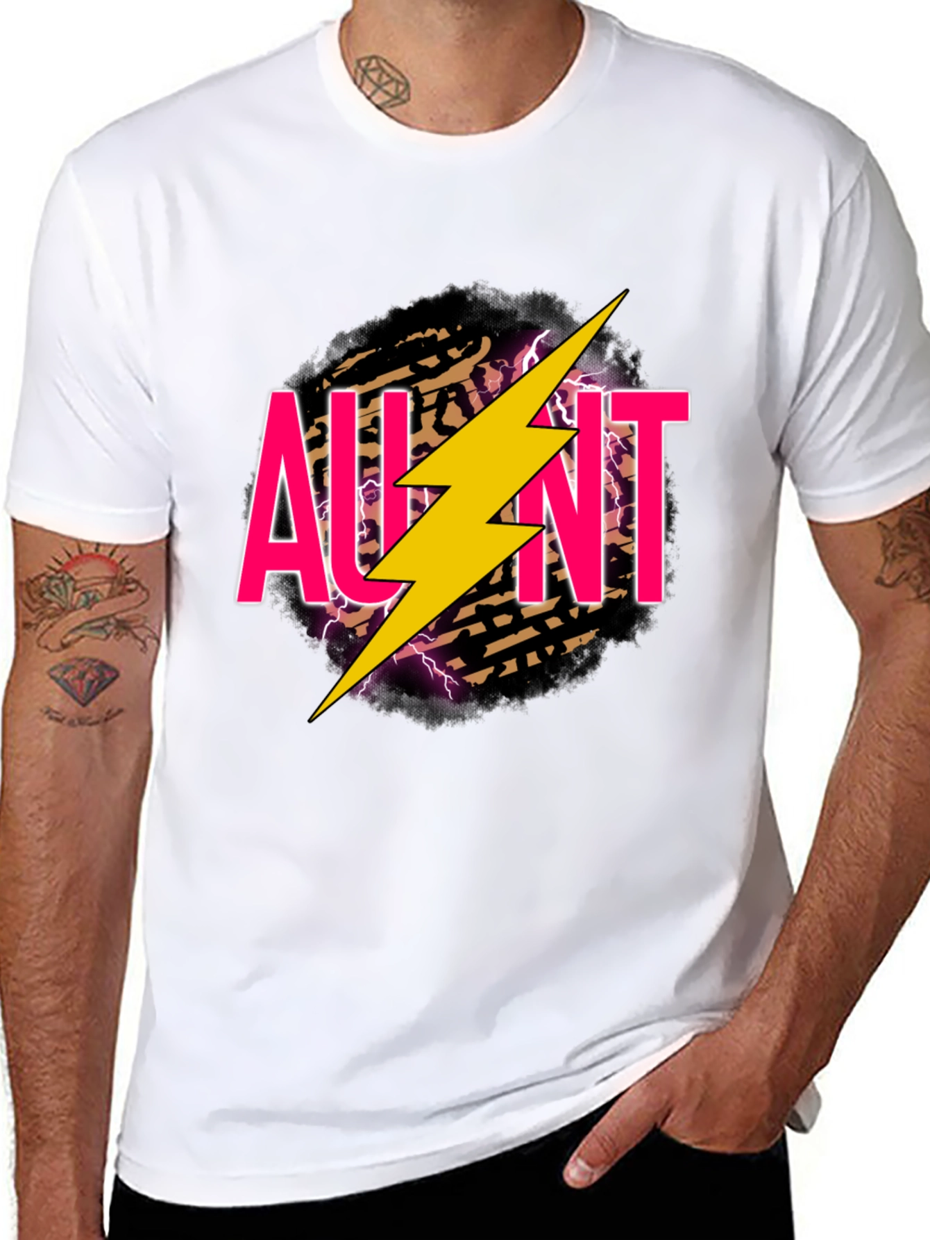 Aunt Lightning Bolt Graphic Tee - Black