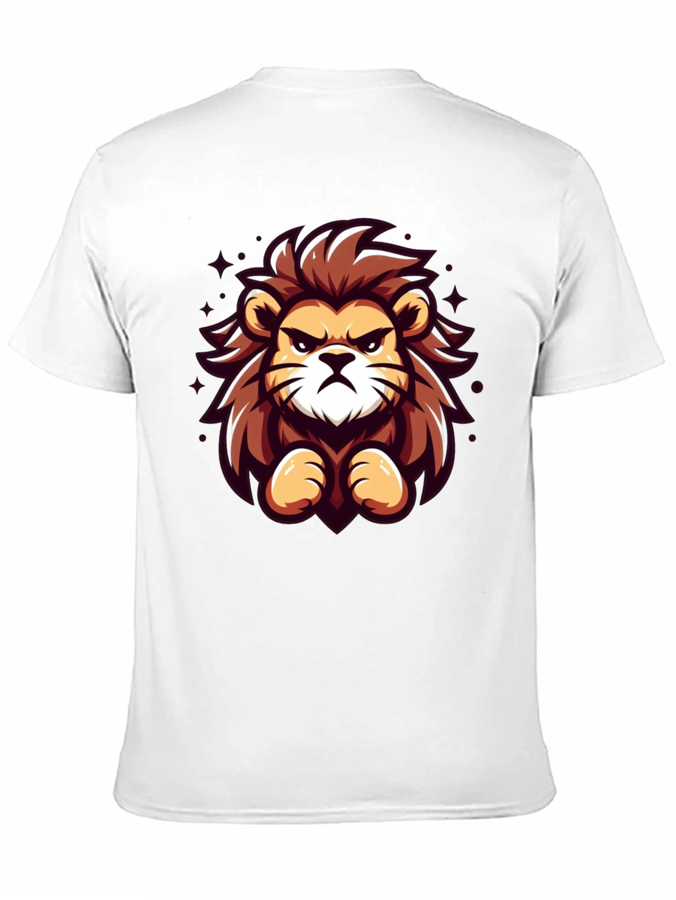 Cartoon Lion Graphic Black T-Shirt