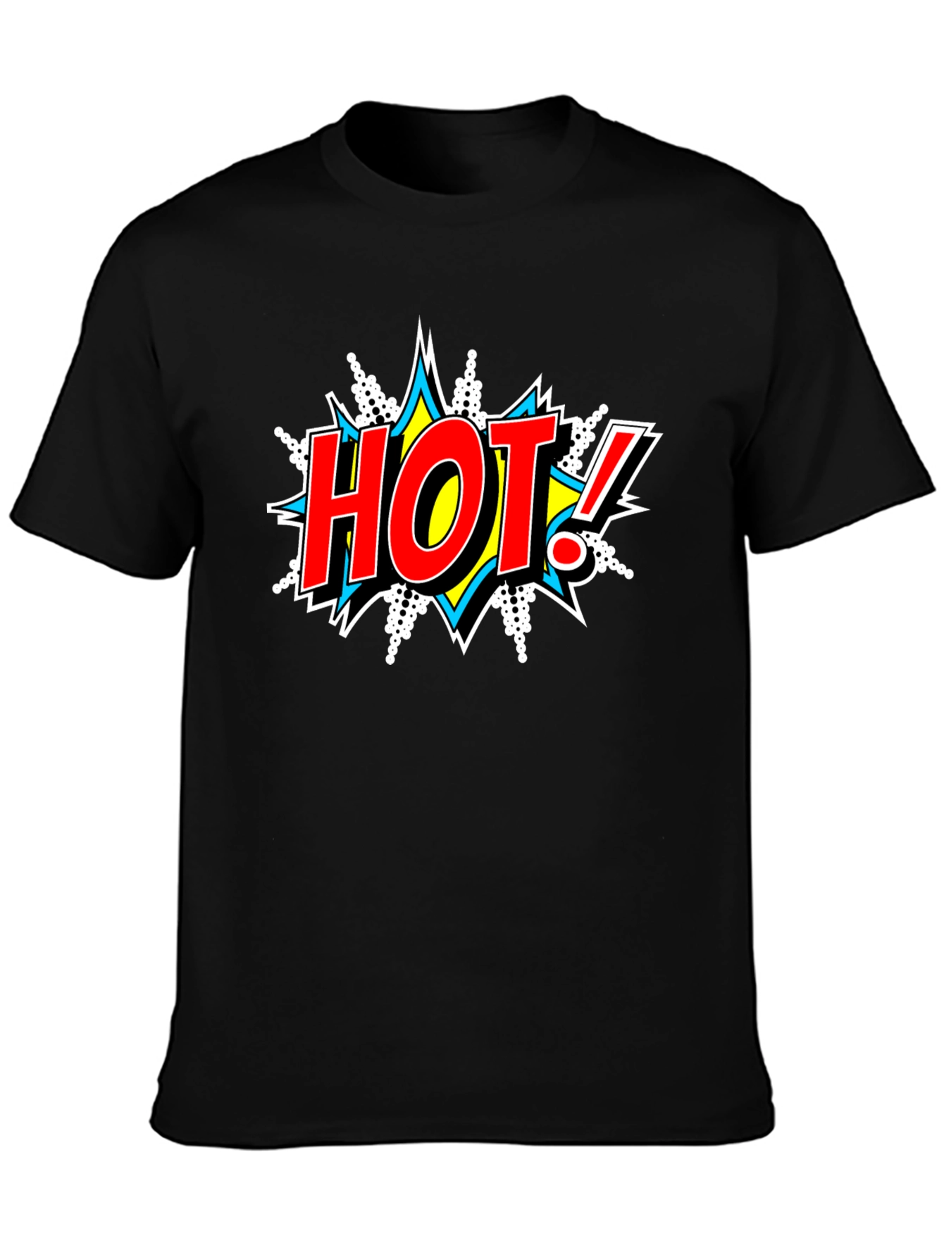 Comic Style HOT! Graphic Black T-Shirt