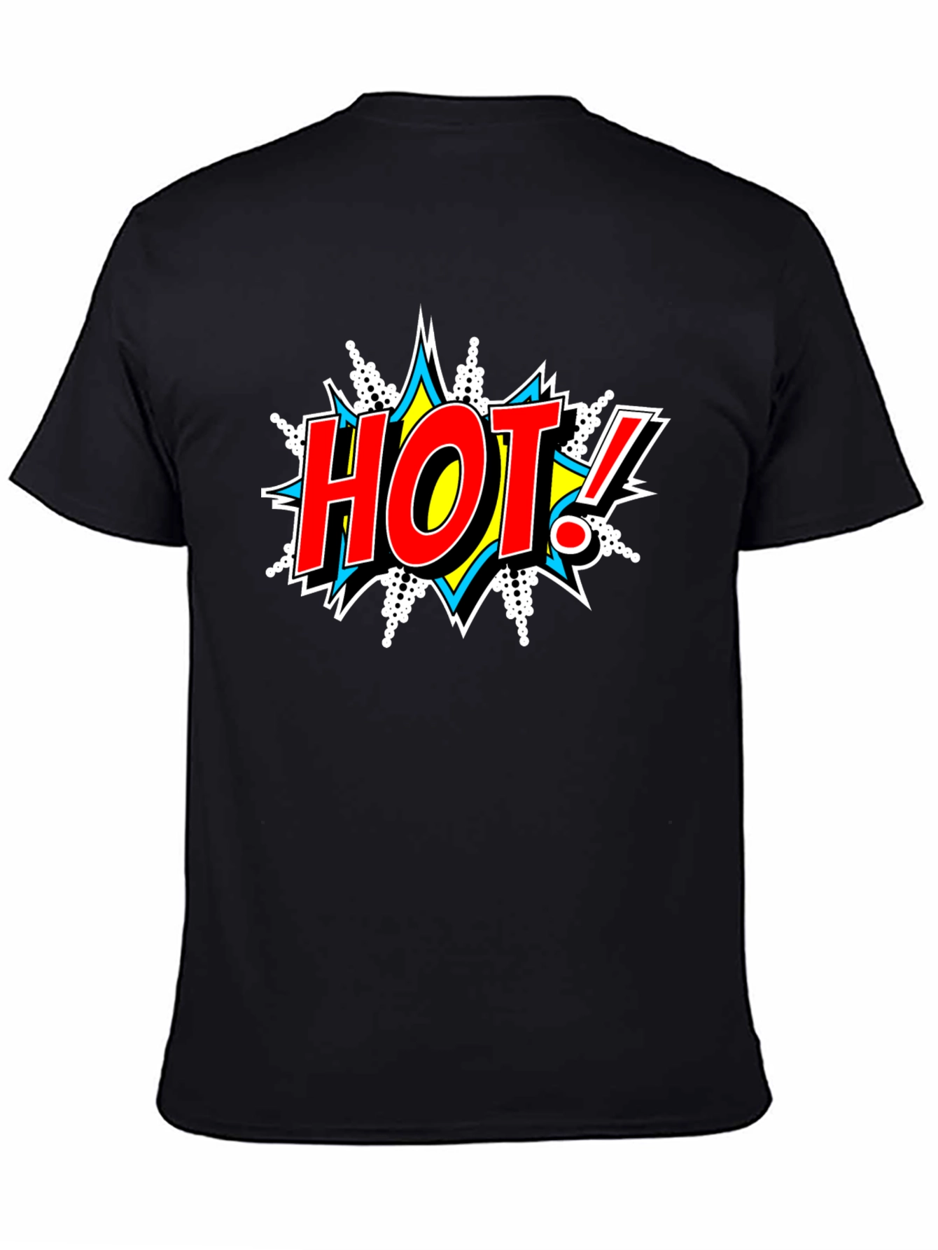 Comic Style HOT! Graphic Black T-Shirt