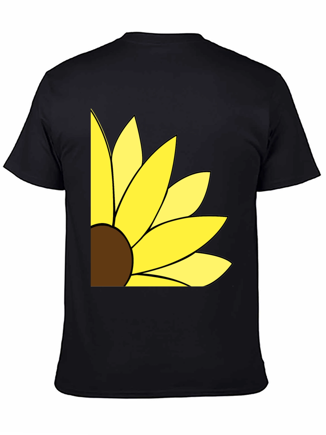 Sunflower Graphic T-Shirt - Black Cotton Blend