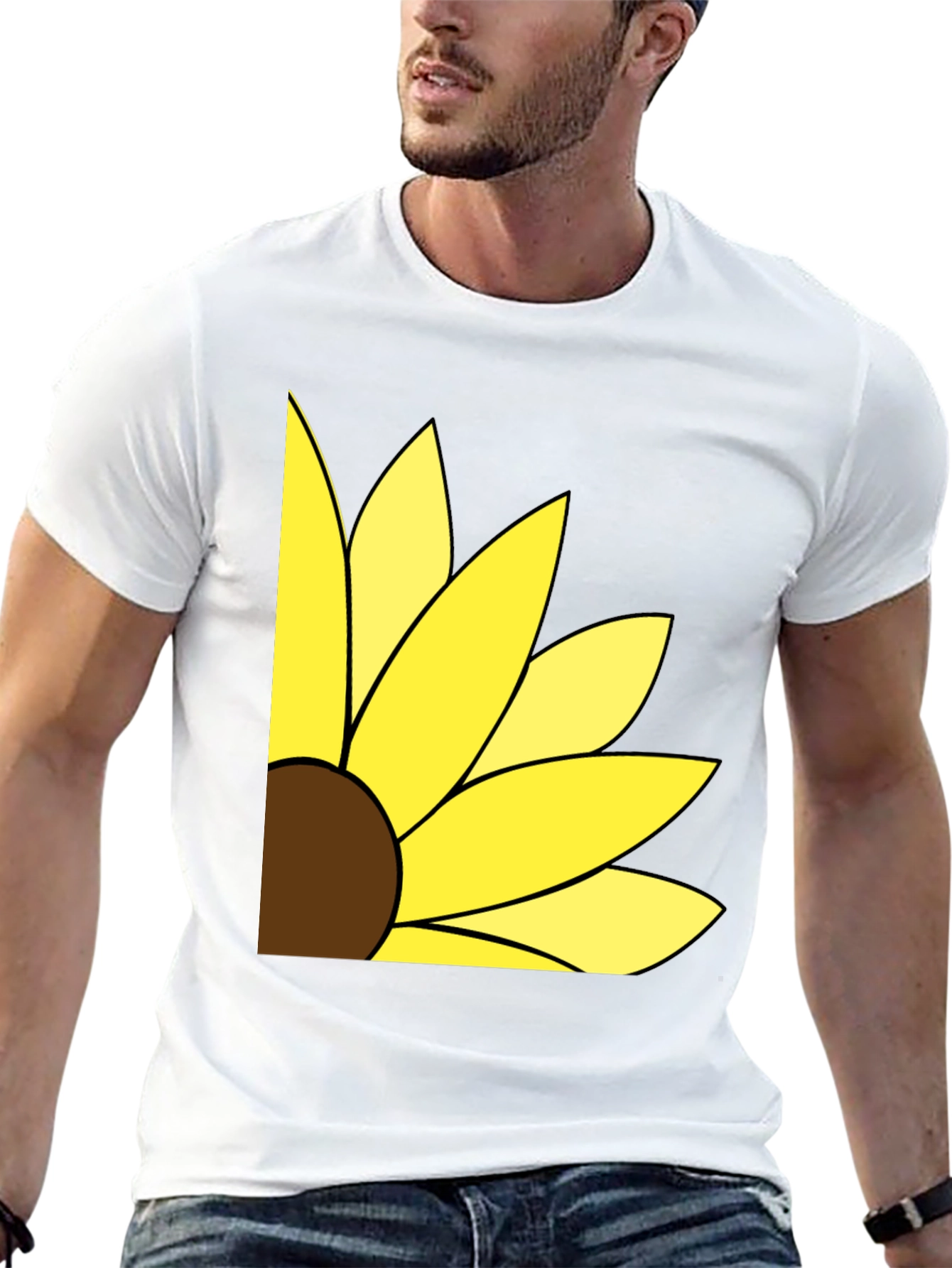Sunflower Graphic T-Shirt - Black Cotton Blend
