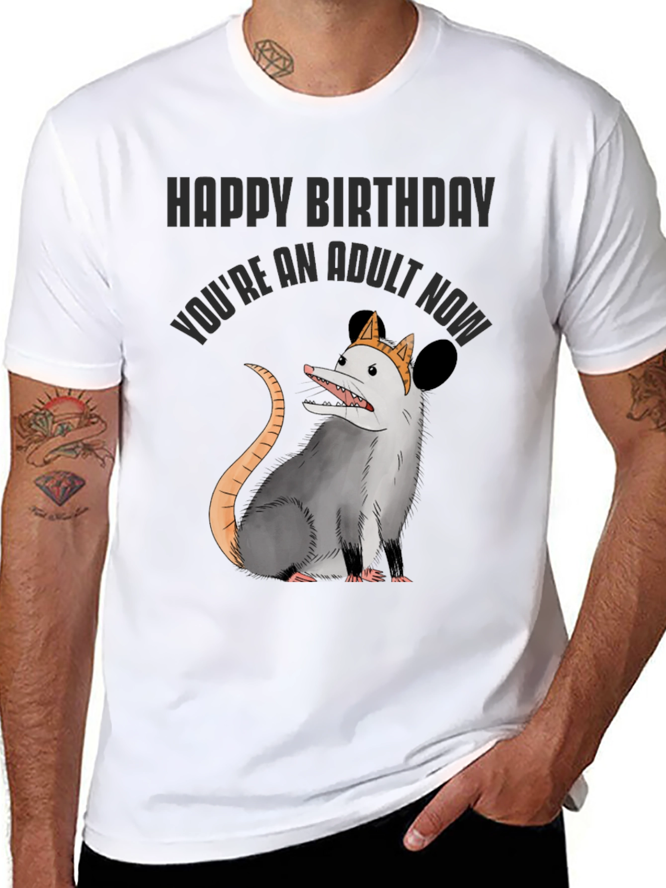 Funny Adult Birthday Opossum T-Shirt