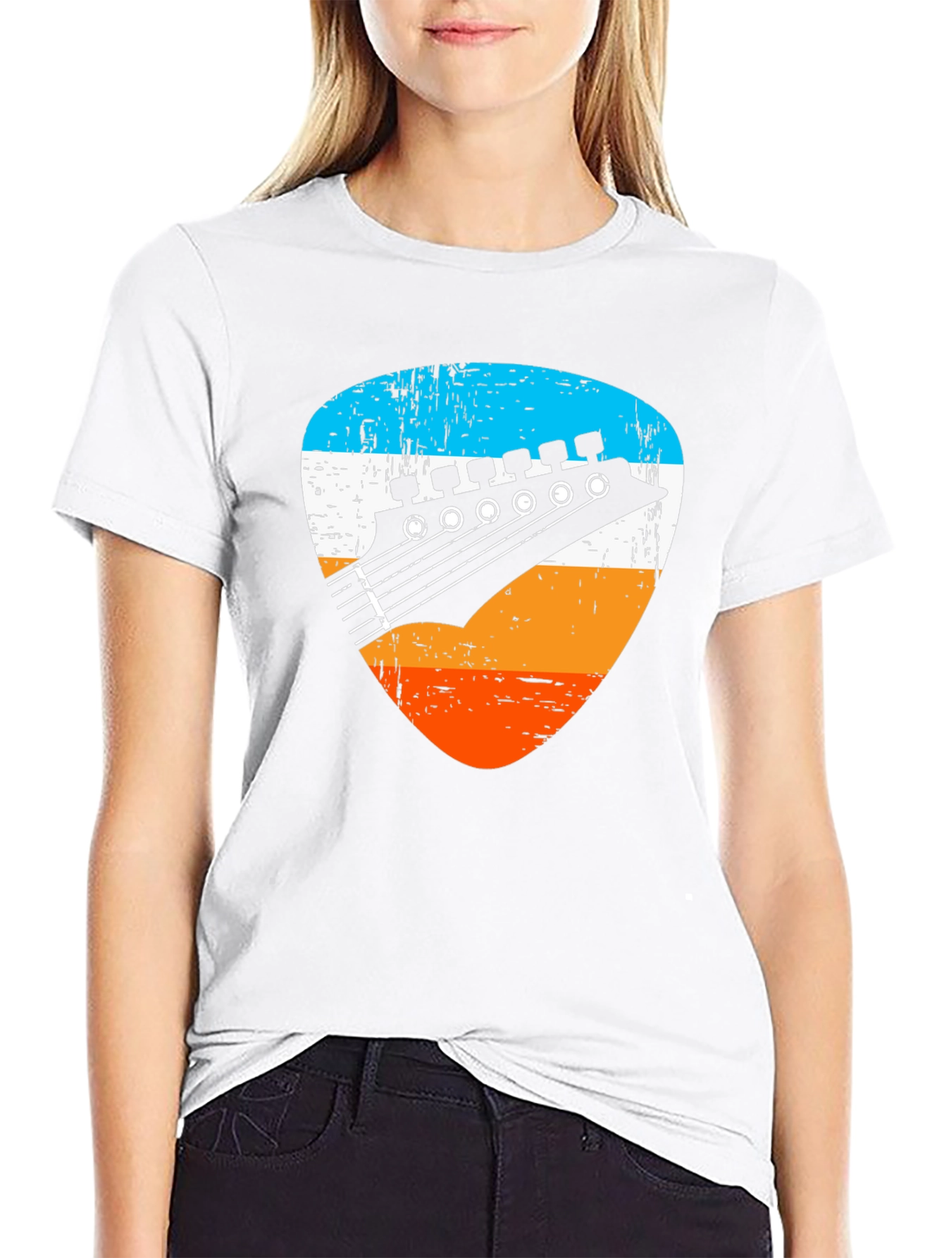 Retro Guitar Pick Graphic Tee - Musician T-Shirt