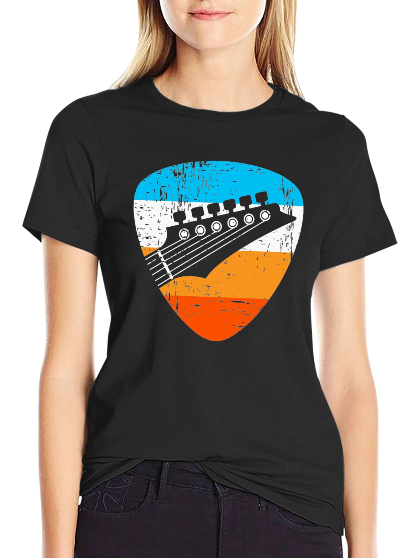 Retro Guitar Pick Graphic Tee - Musician T-Shirt