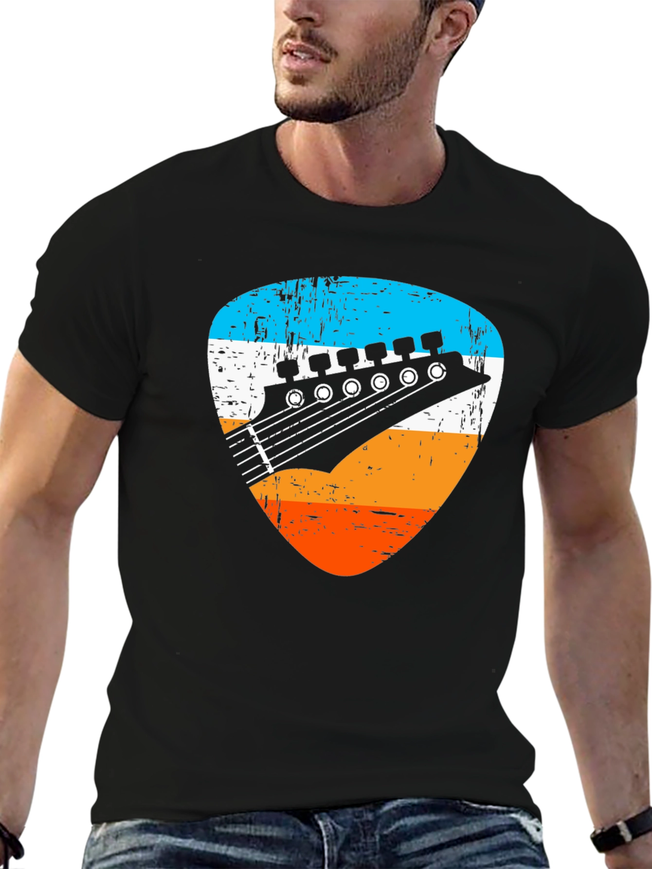 Retro Guitar Pick Graphic Tee - Musician T-Shirt