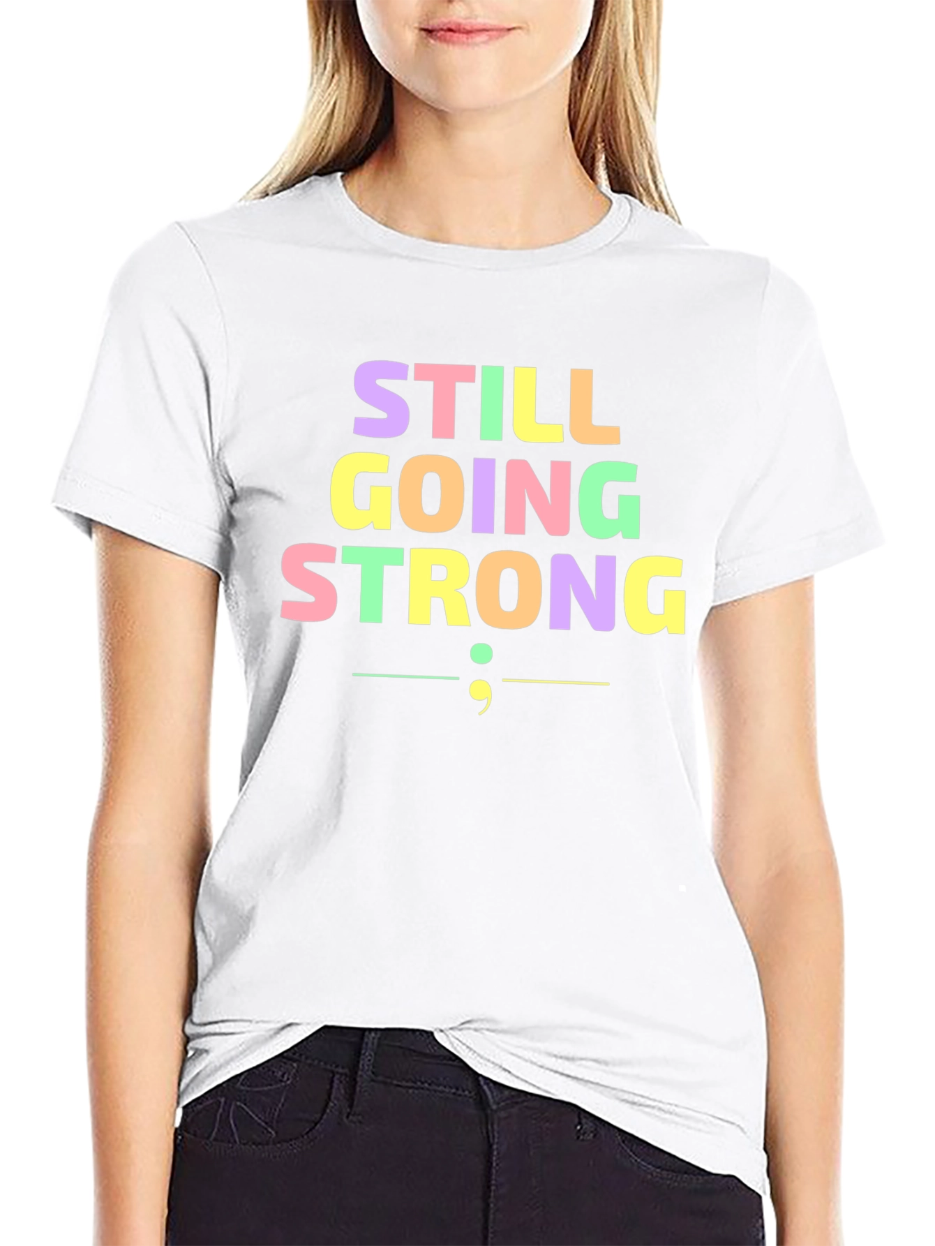 Still Going Strong Semicolon T-Shirt - Black
