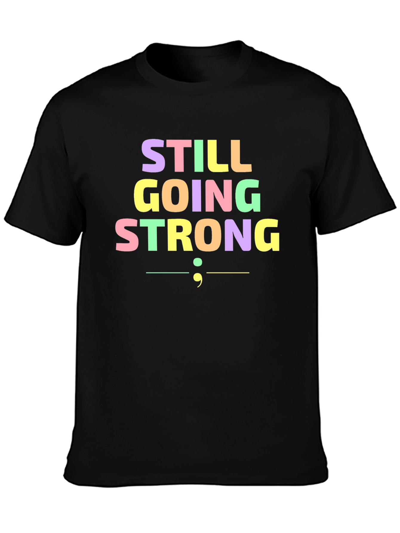 Still Going Strong Semicolon T-Shirt - Black