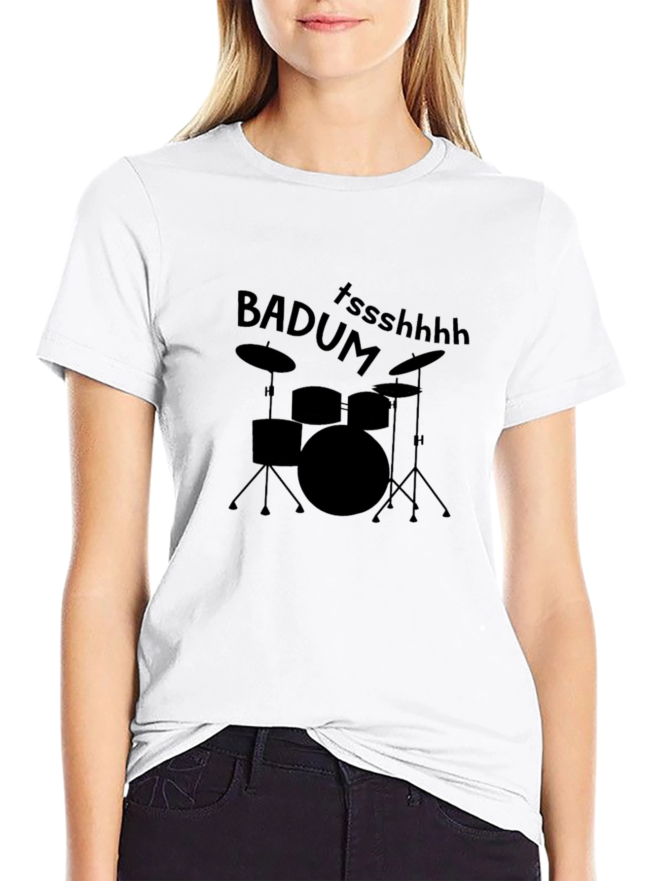 Drum Set Pun T-Shirt - Badum Tssshhhh