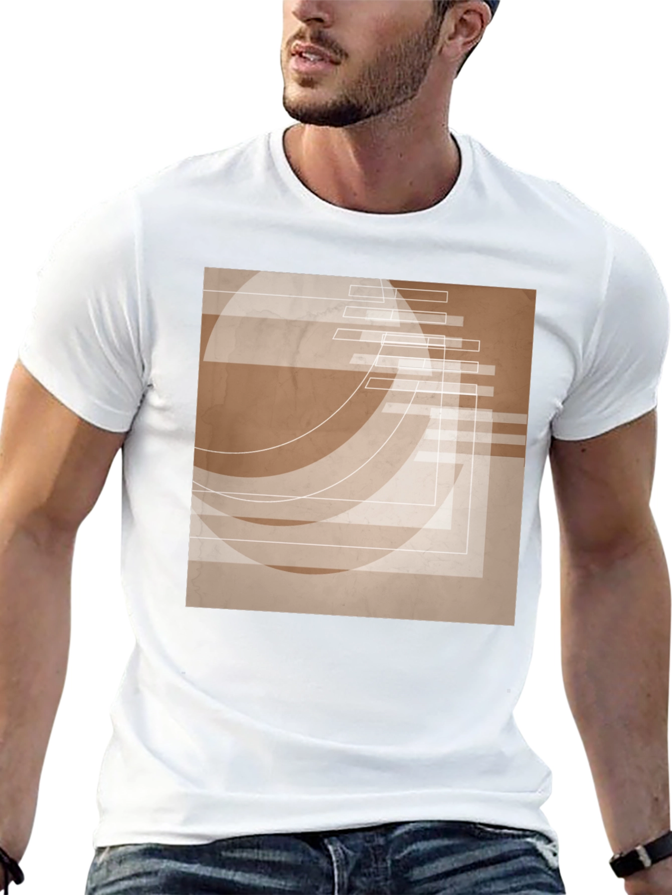 Abstract Graphic Print Tee - Modern Design