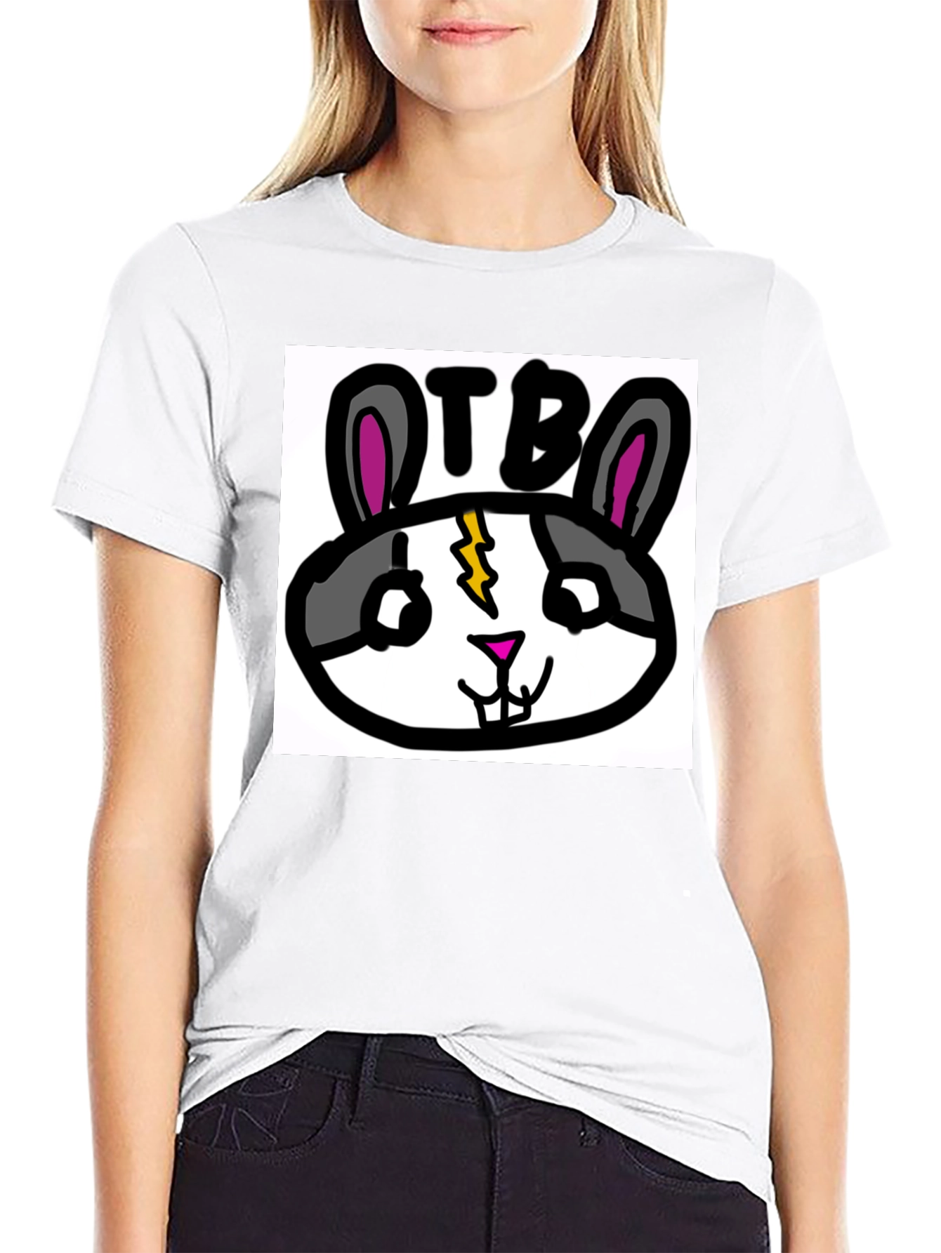 OTB Rabbit Graphic T-Shirt - Black