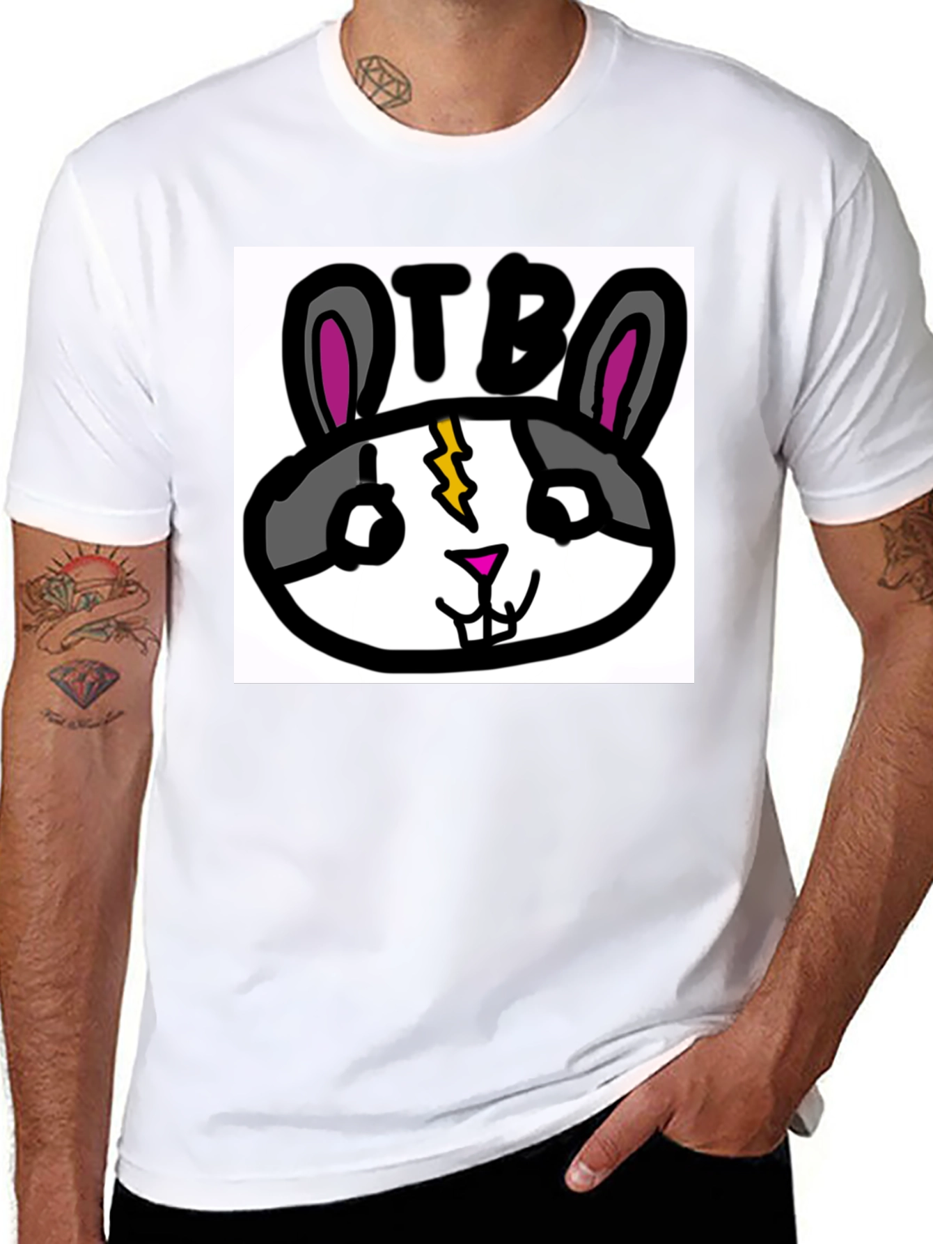 OTB Rabbit Graphic T-Shirt - Black