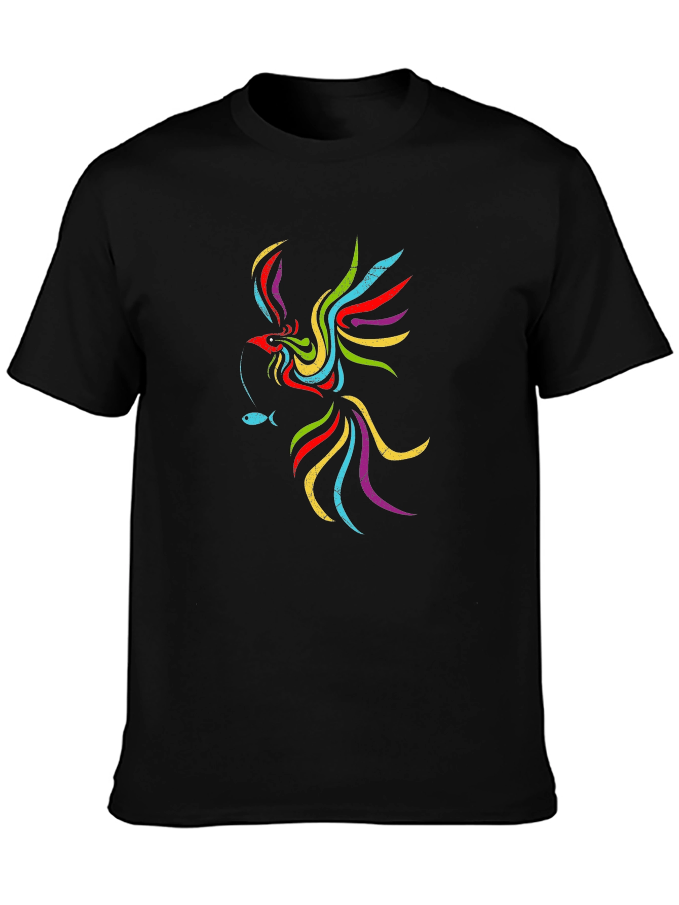 Phoenix Fish Black Graphic Tee