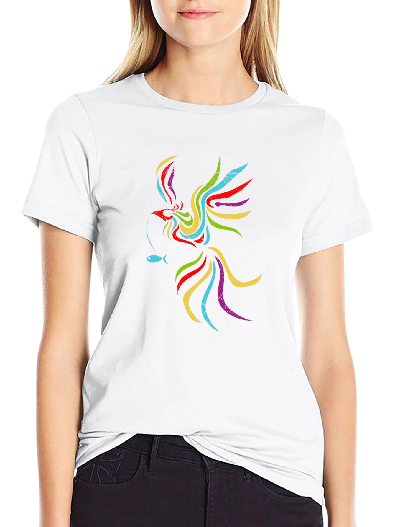 Phoenix Fish Black Graphic Tee