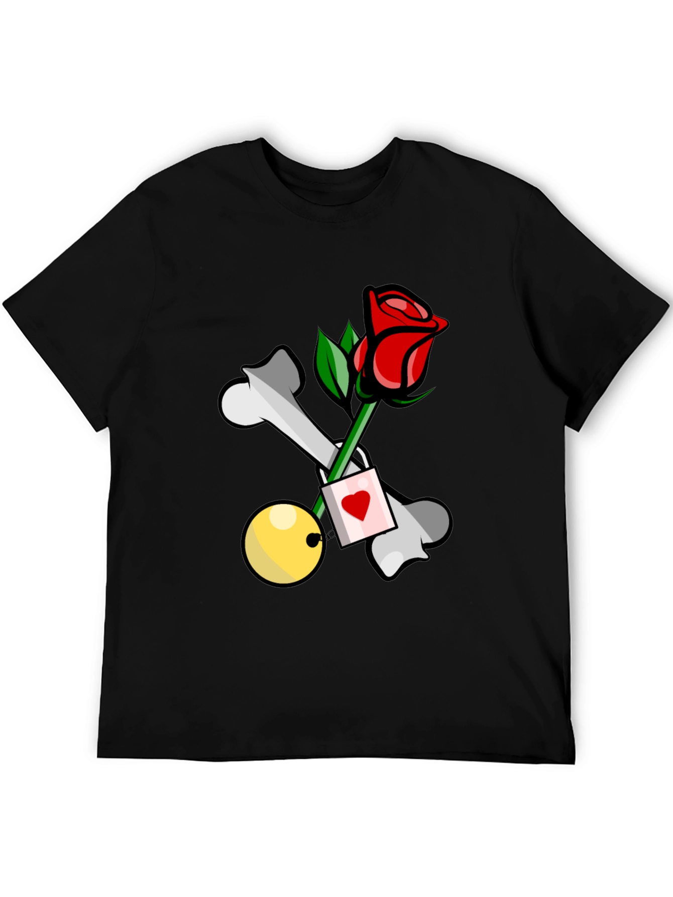 Rose & Bones Graphic Tee - Edgy Style