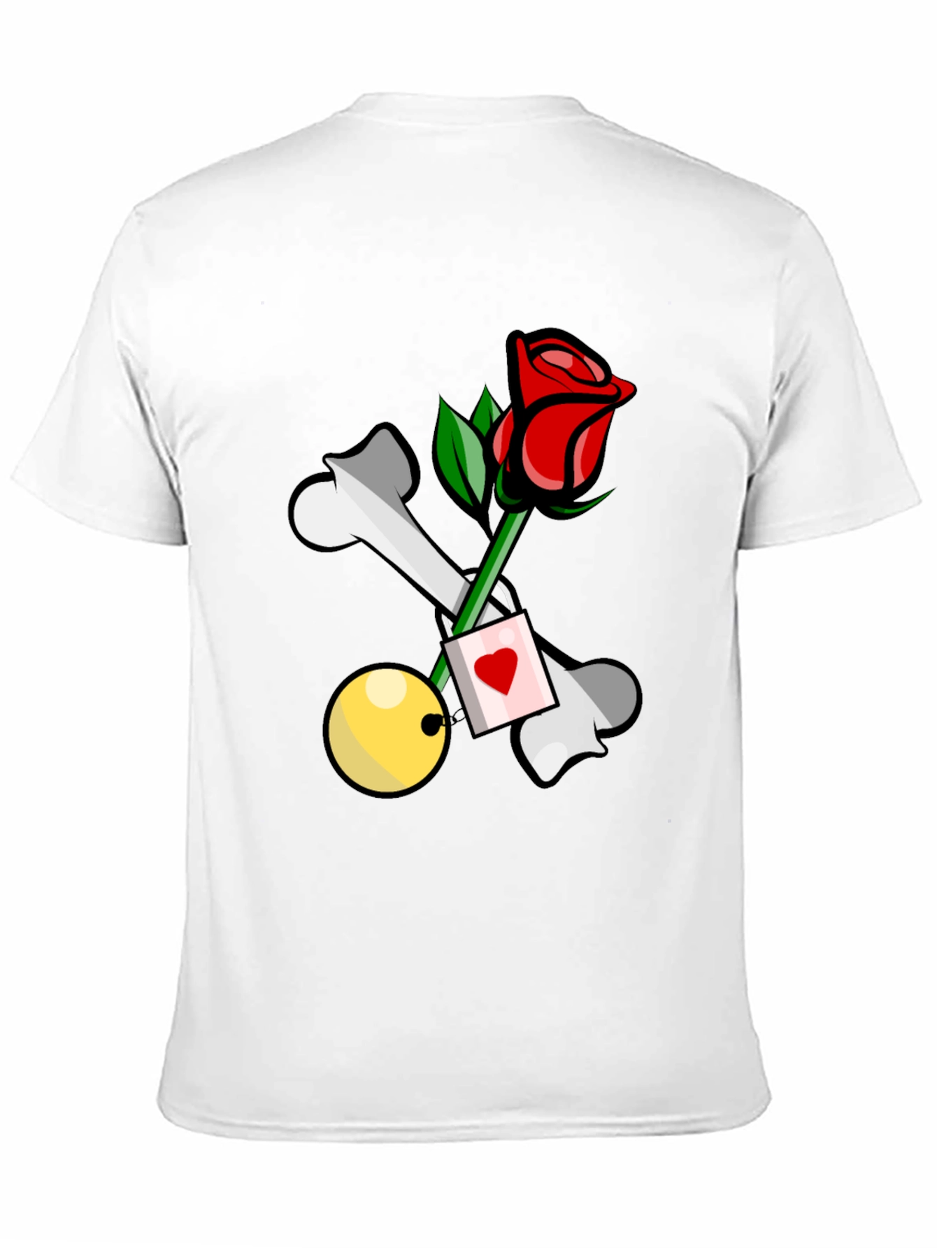 Rose & Bones Graphic Tee - Edgy Style
