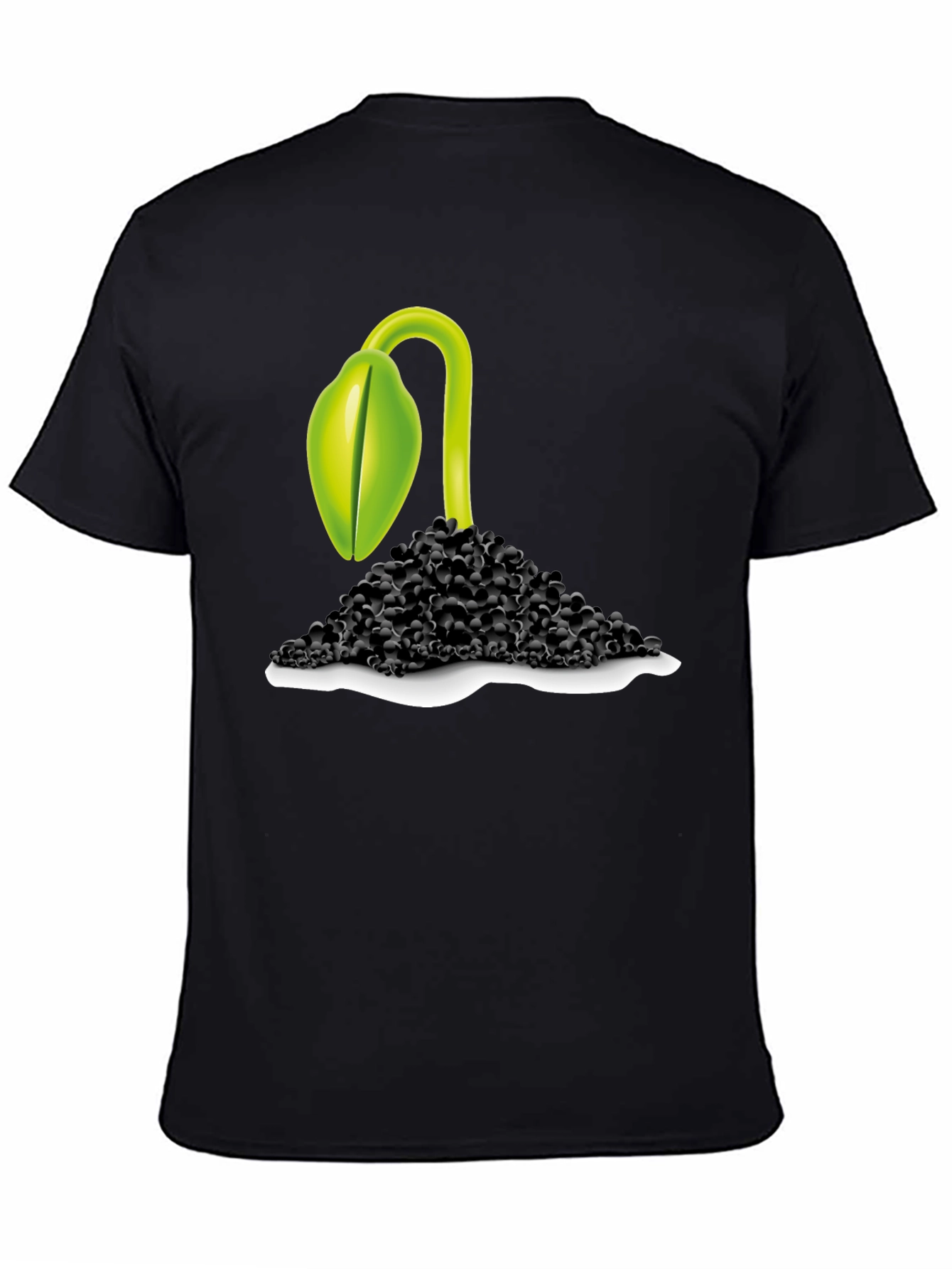 Sprout Graphic Tee - Black Cotton Blend T-Shirt