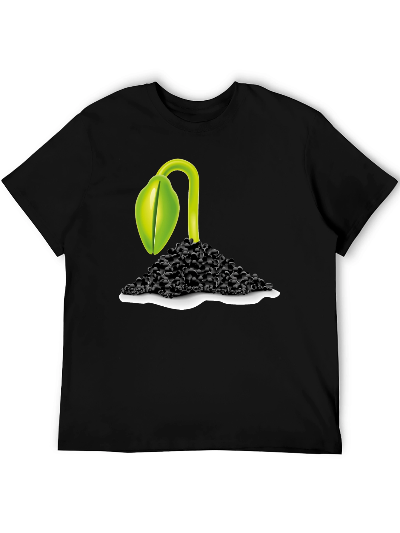 Sprout Graphic Tee - Black Cotton Blend T-Shirt