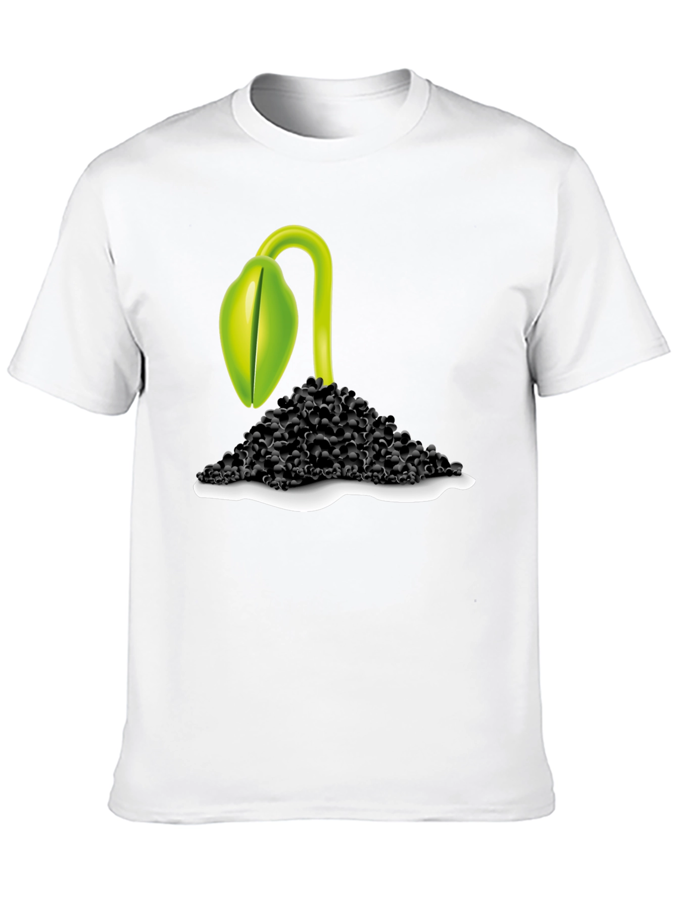 Sprout Graphic Tee - Black Cotton Blend T-Shirt