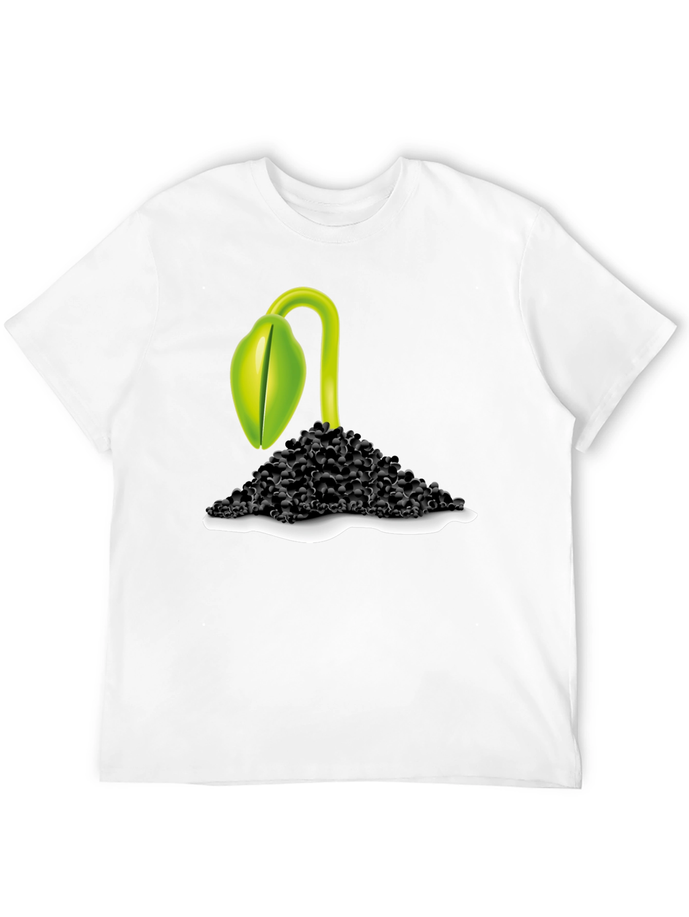 Sprout Graphic Tee - Black Cotton Blend T-Shirt