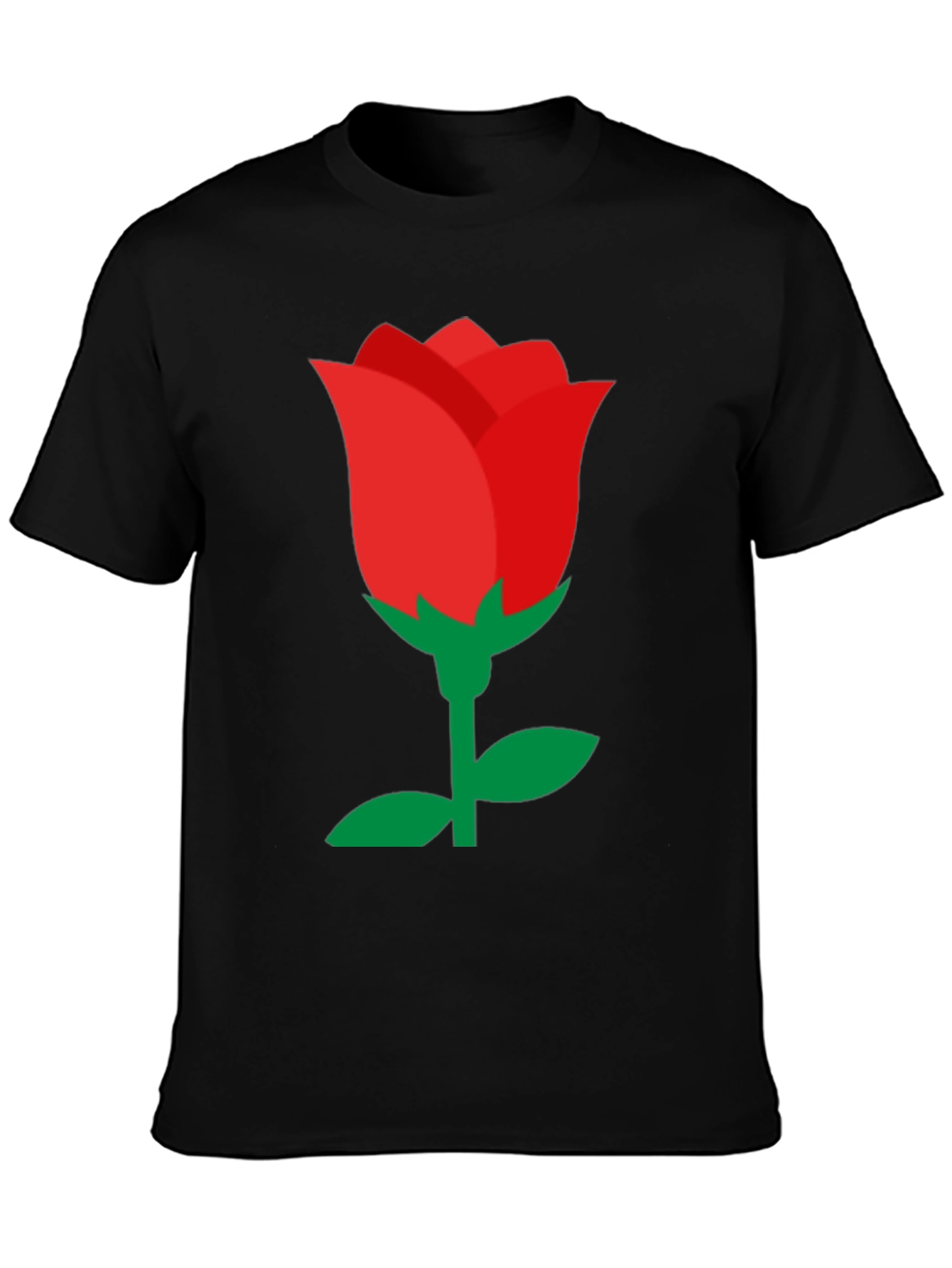 Red Rose Graphic Black T-Shirt - Classic Style
