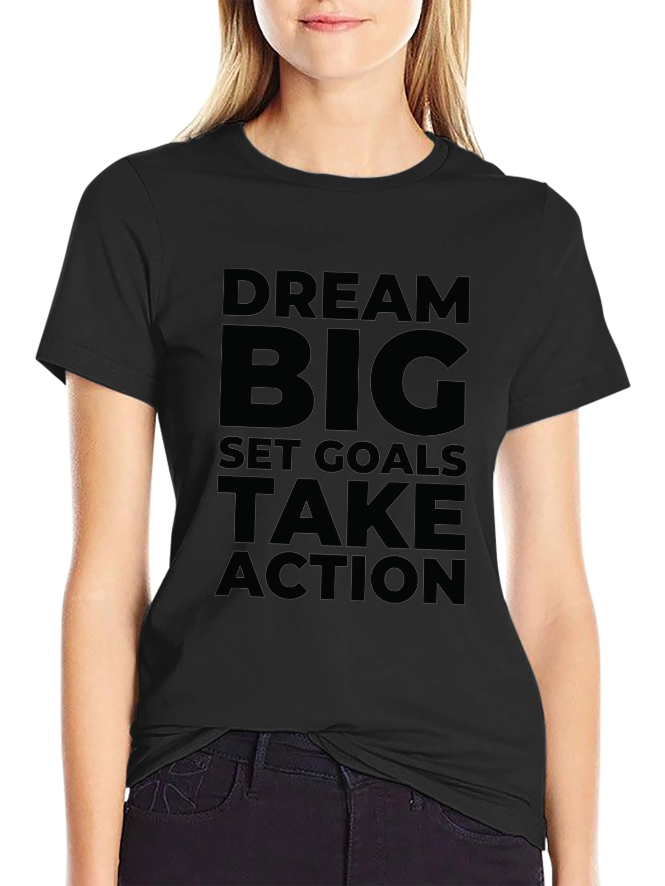 Dream Big Graphic Tee - Motivational Black T-Shirt
