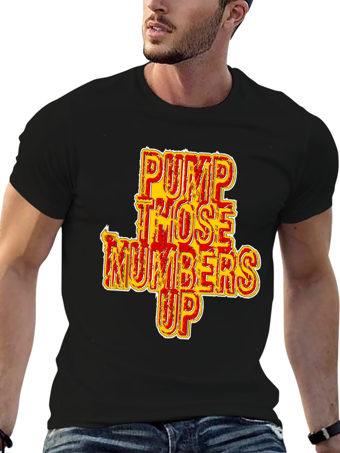 Pump Those Numbers Up Black Graphic Tee