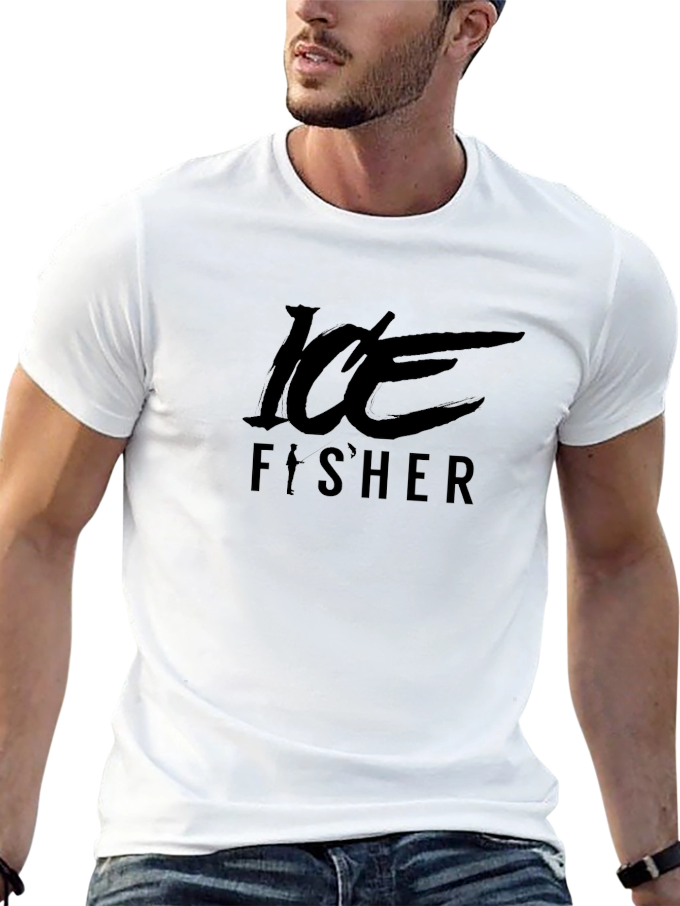 Ice Fisher Graphic Tee - Mens Black T-Shirt