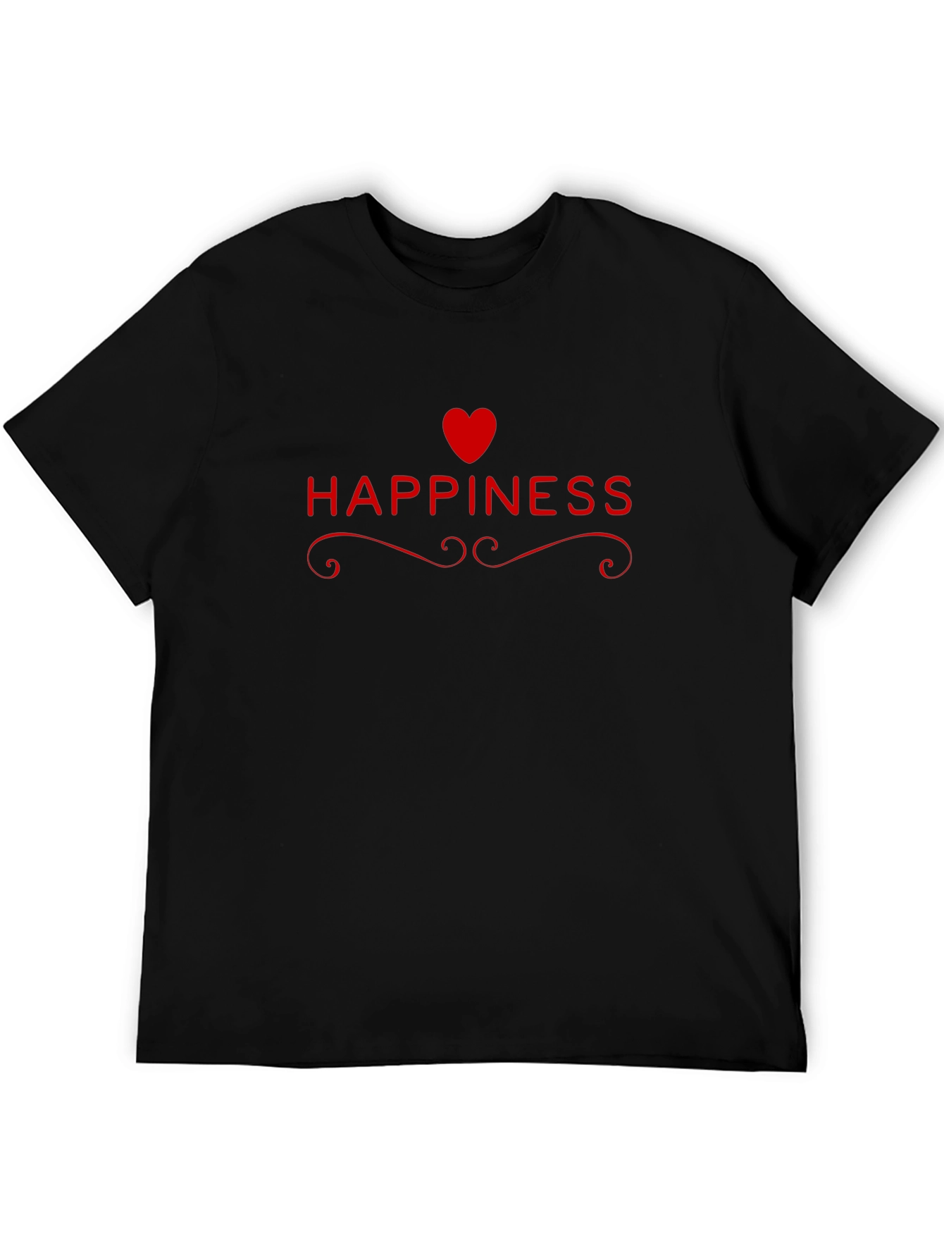 Happiness Heart Graphic T-Shirt - Trendy Casual Wear