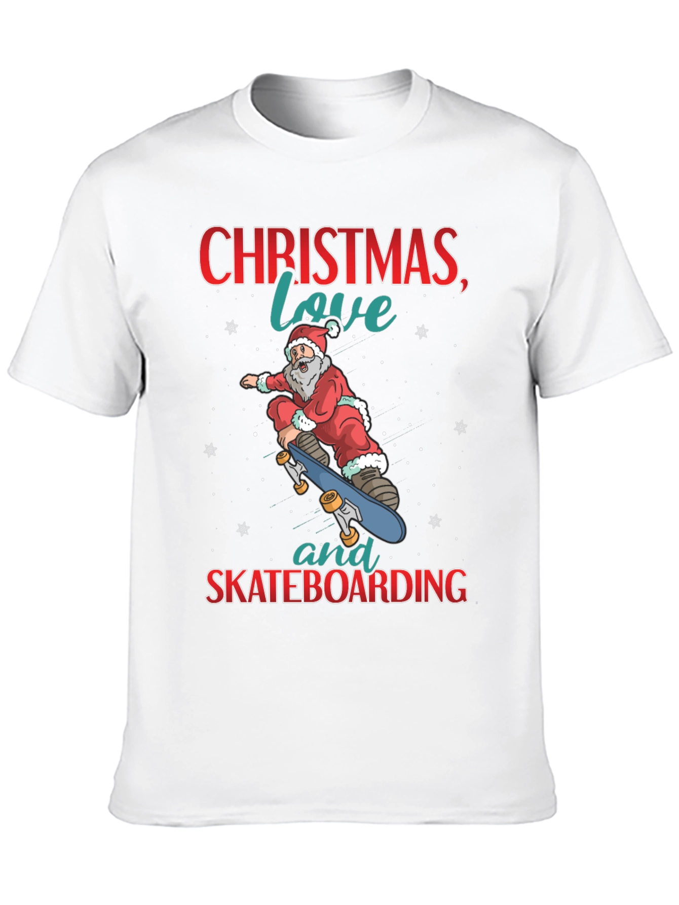 Christmas Santa Skateboarding T-Shirt