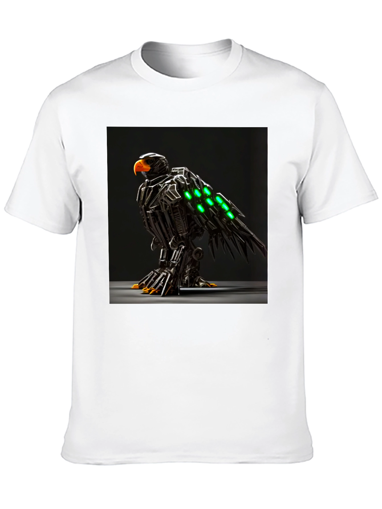Robotic Eagle Graphic Tee - Bold Black