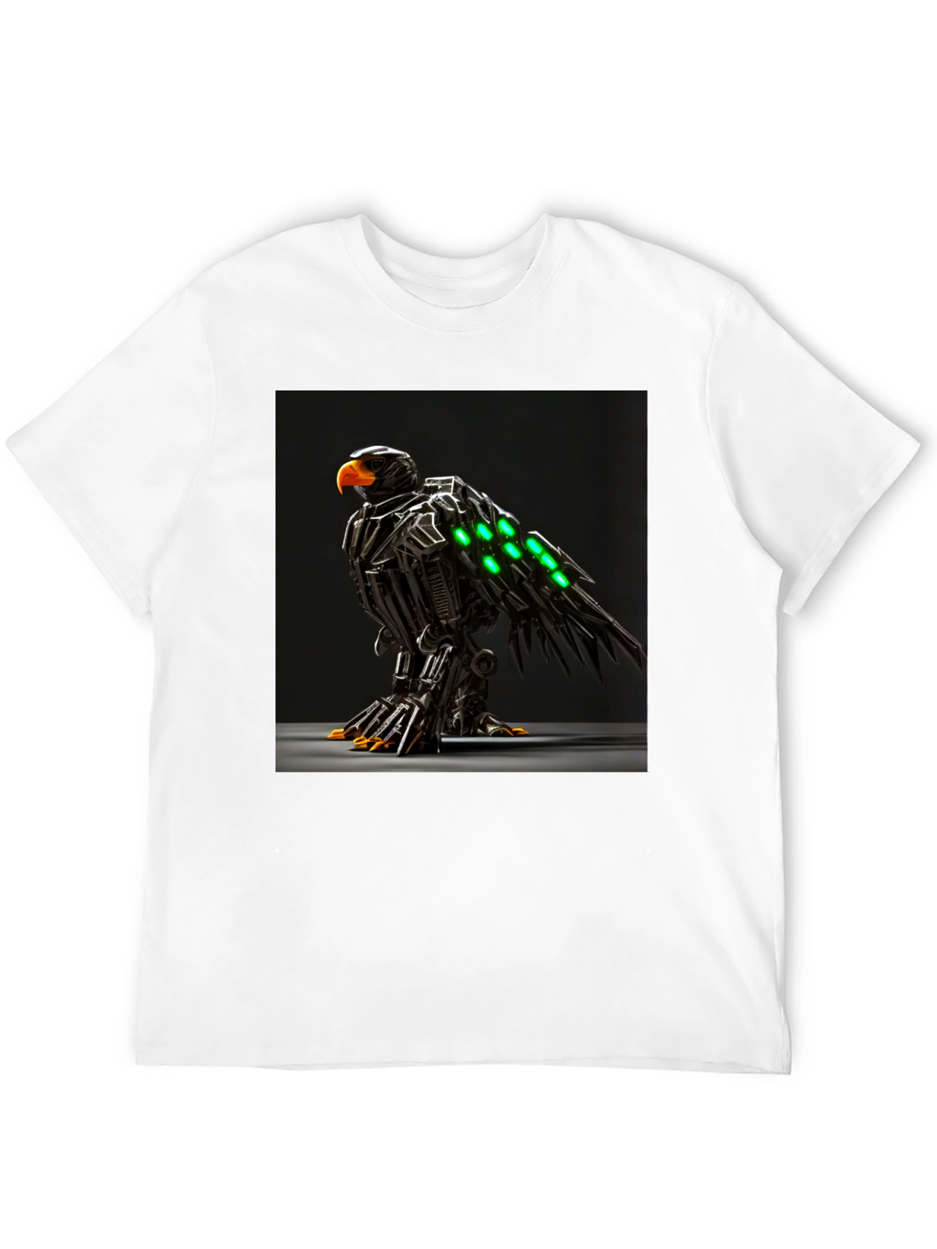 Robotic Eagle Graphic Tee - Bold Black