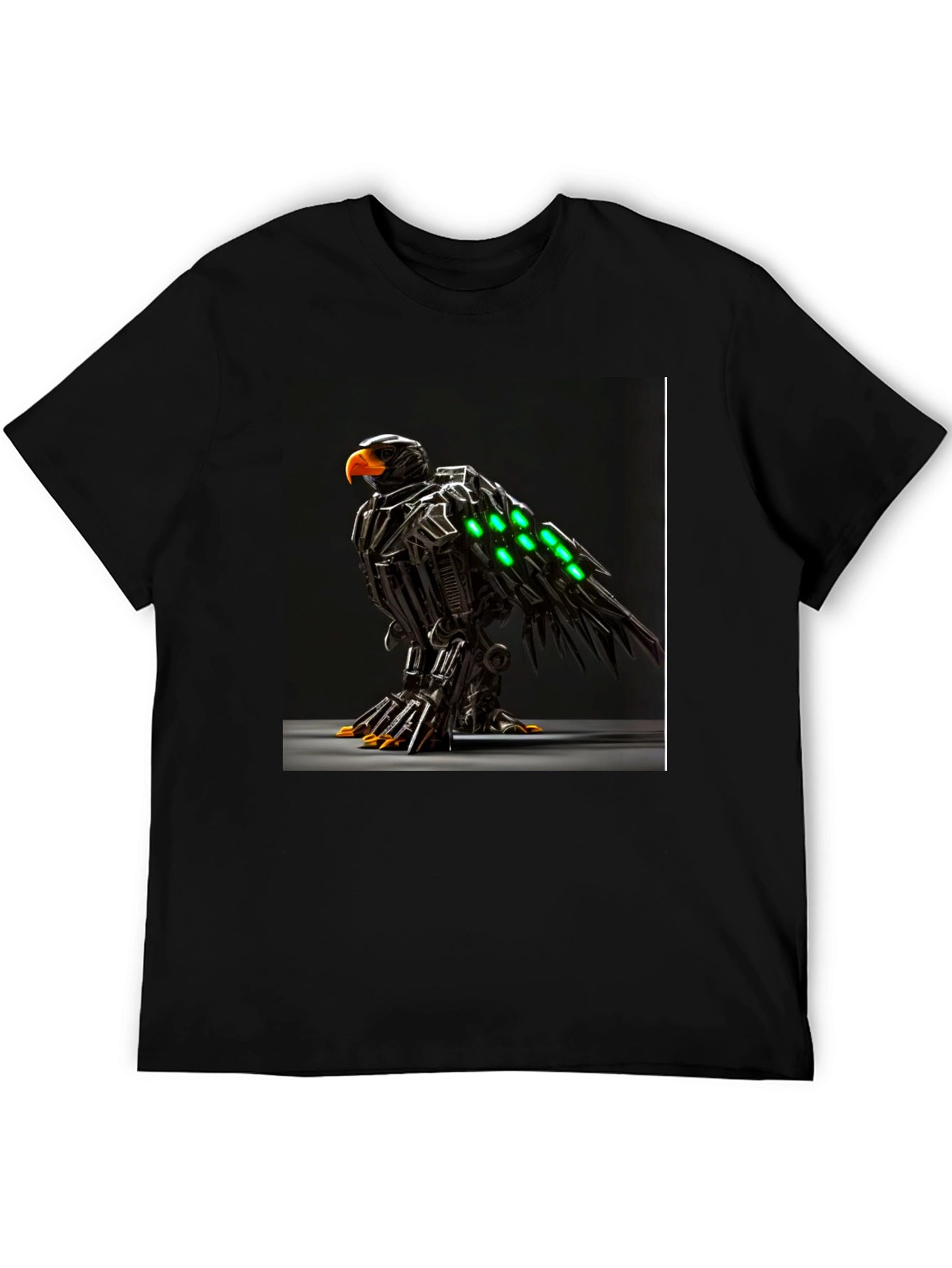 Robotic Eagle Graphic Tee - Bold Black