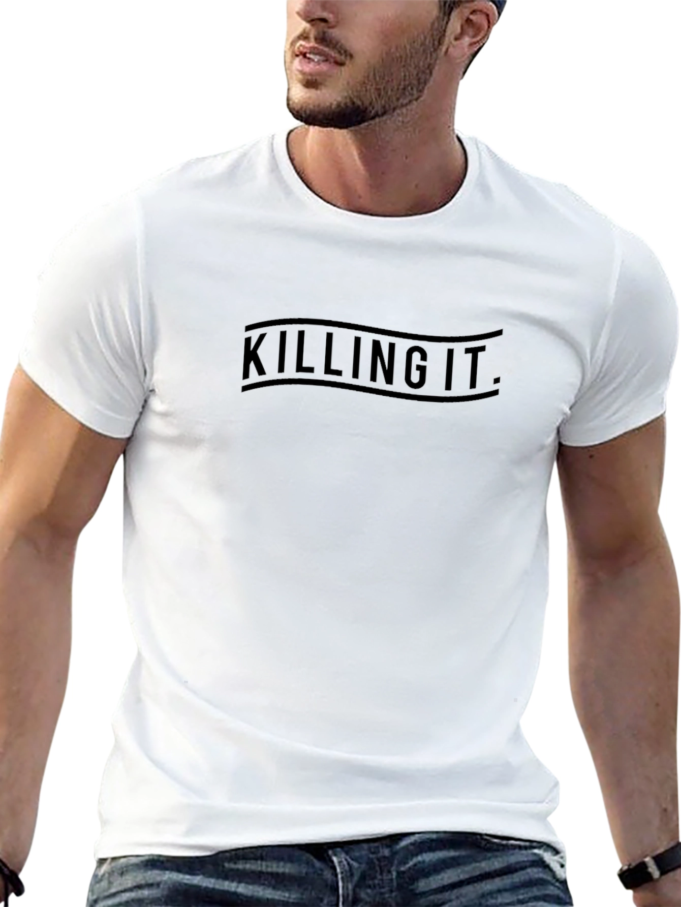 Killing It Graphic Tee - Black Crew Neck T-Shirt