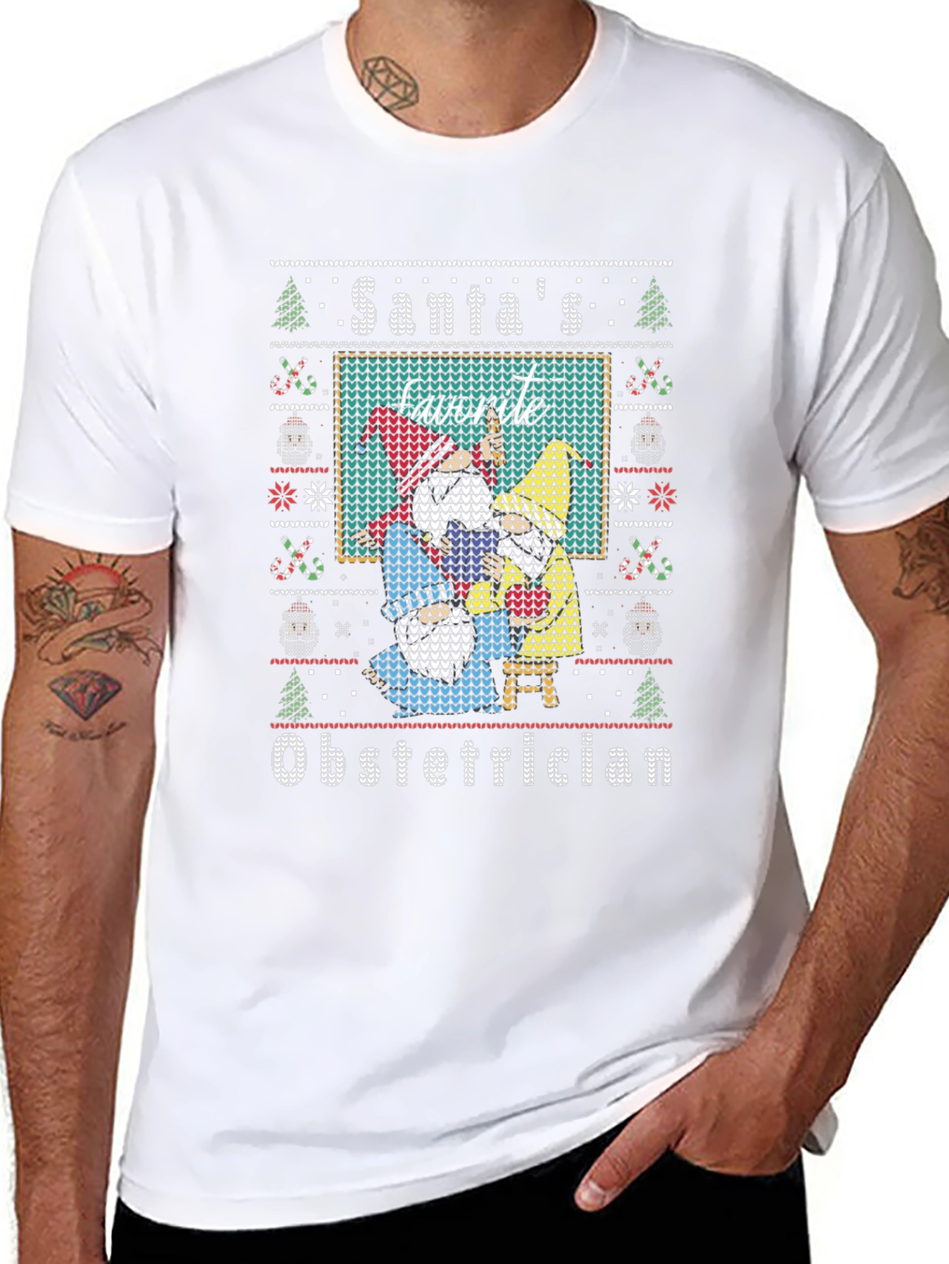Santas Favorite Obstetrician Ugly Christmas Sweater T-Shirt